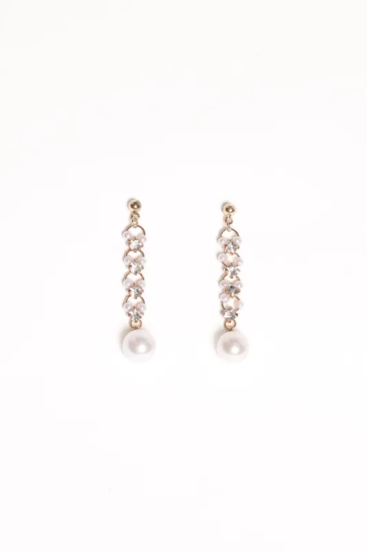 Lane Earrings - Gold/Pearl sold by Petal & Pup