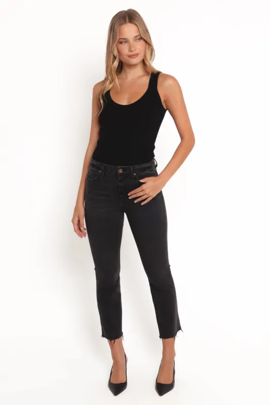 Marlow Mid Rise Crop Flare Jeans - Psych sold by Petal & Pup