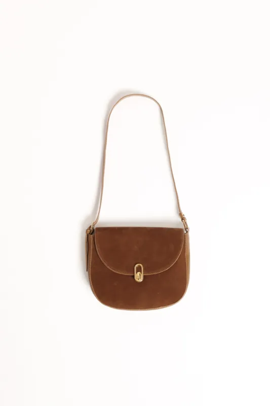 Rowena Crossbody Bag - Brown Suede sold by Petal & Pup