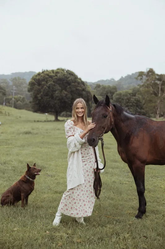 Annly Maxi Skirt - Red Floral sold by Petal & Pup