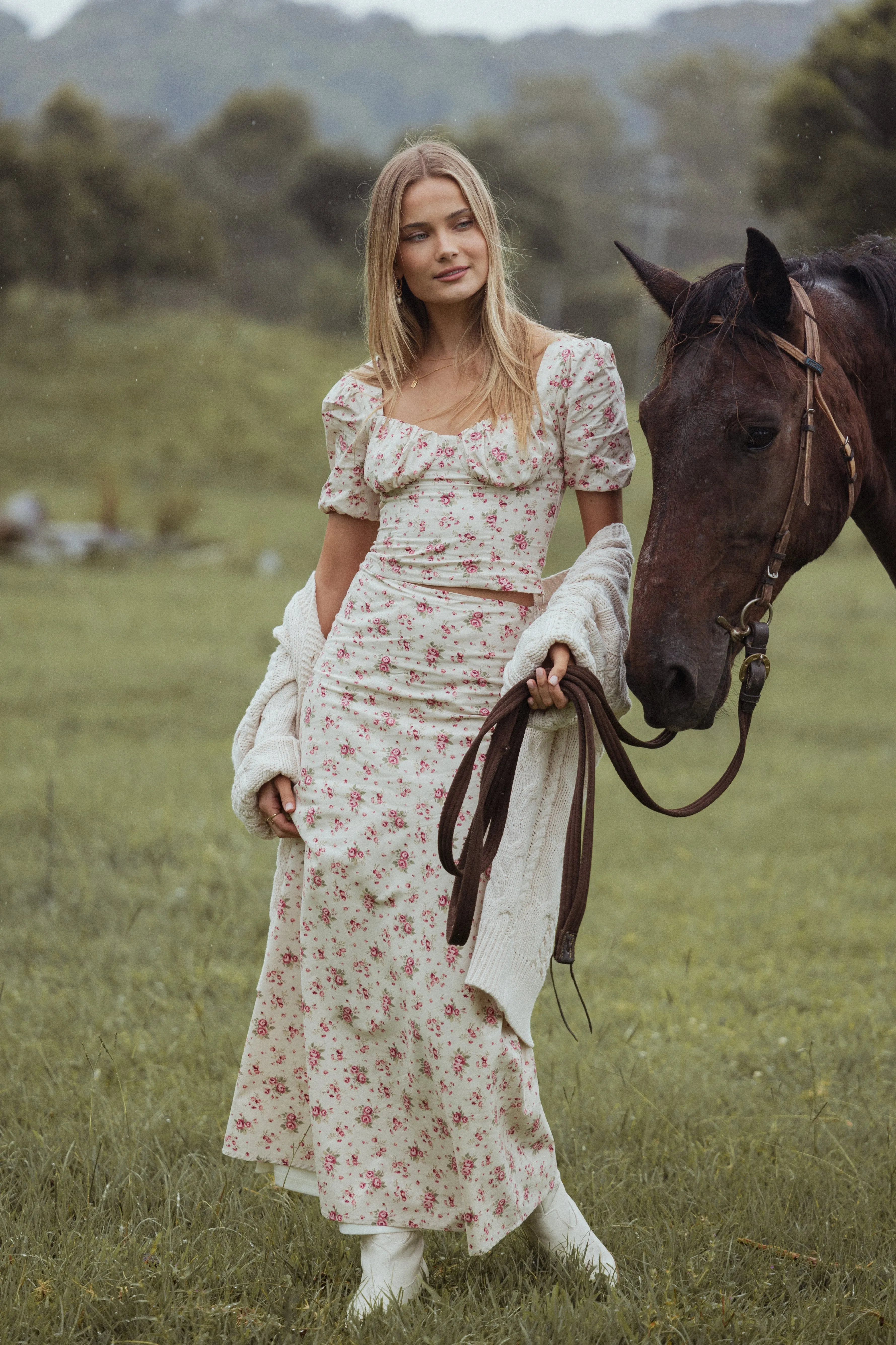 Annly Maxi Skirt - Red Floral sold by Petal & Pup product image thumbnail 2