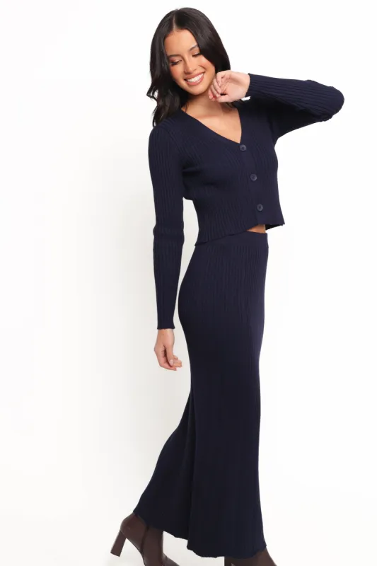 Neya Knit Skirt Set - Navy sold by Petal & Pup