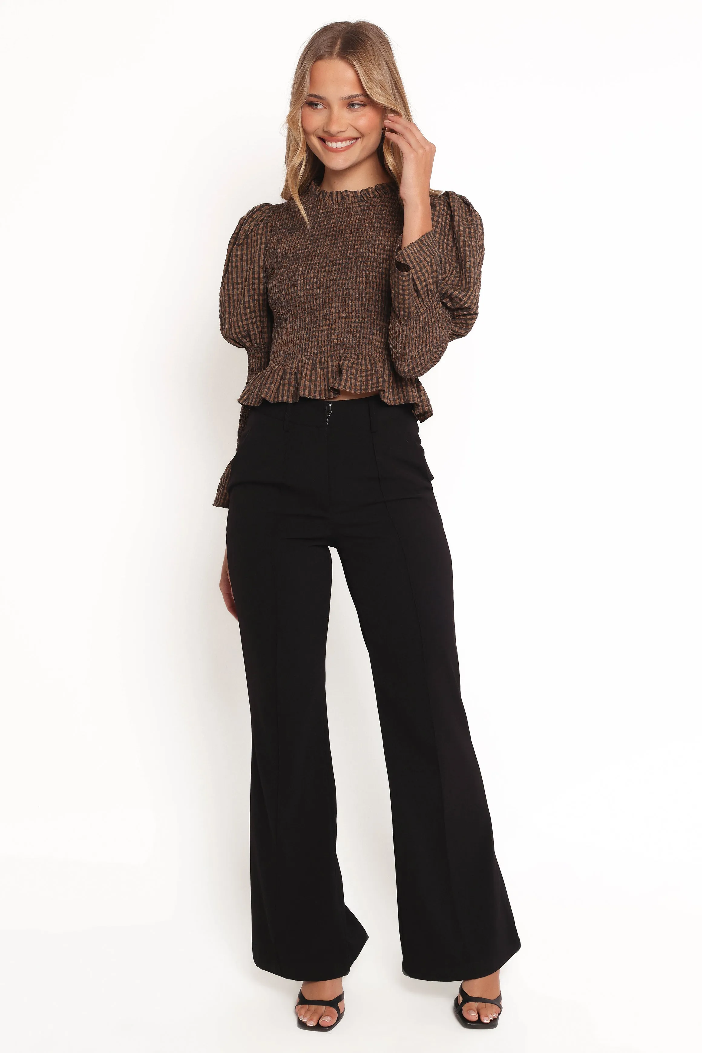 Nora Long Sleeve Top - Check sold by Petal & Pup product image thumbnail 4