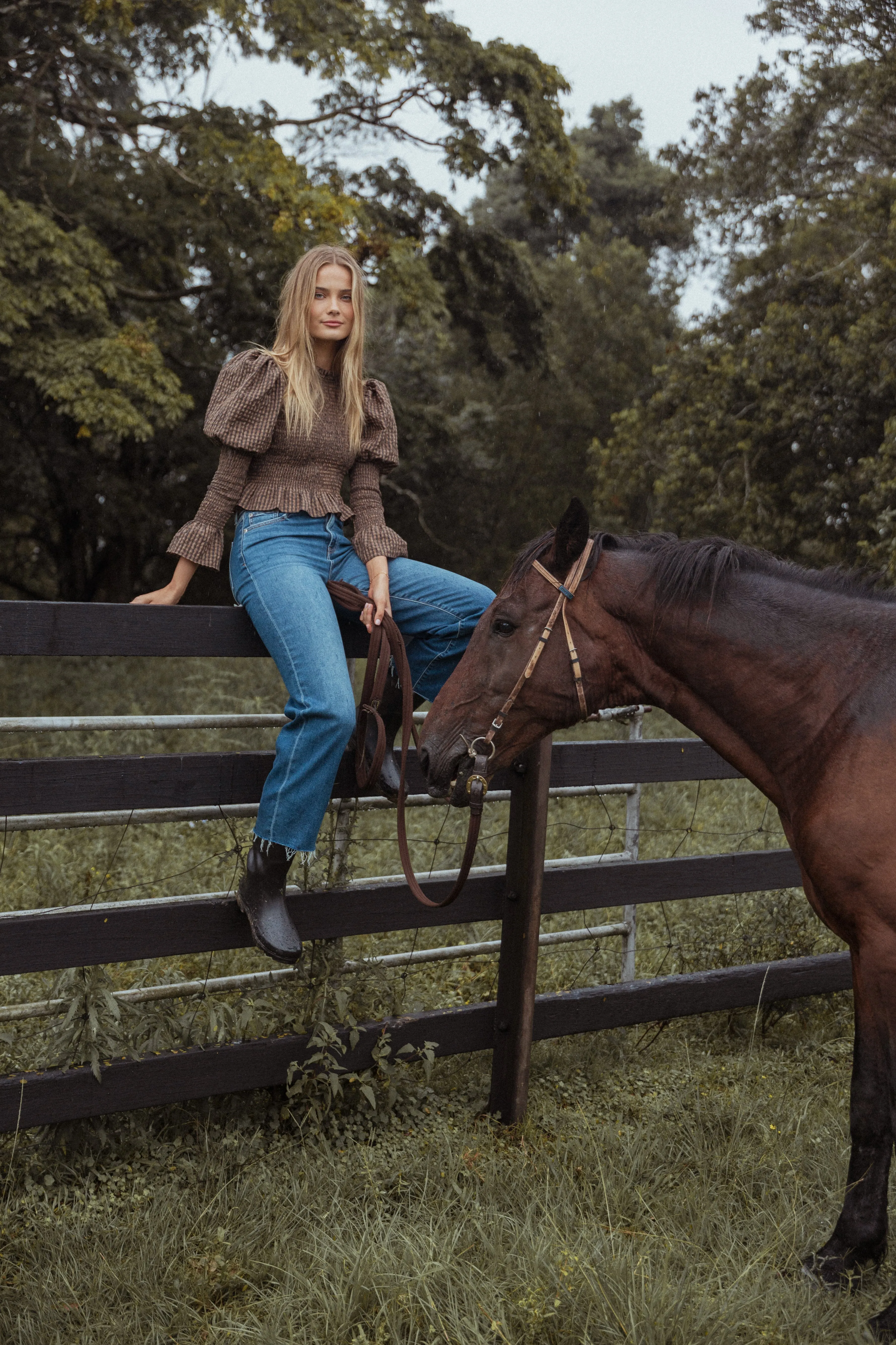 Nora Long Sleeve Top - Check sold by Petal & Pup product image thumbnail 2