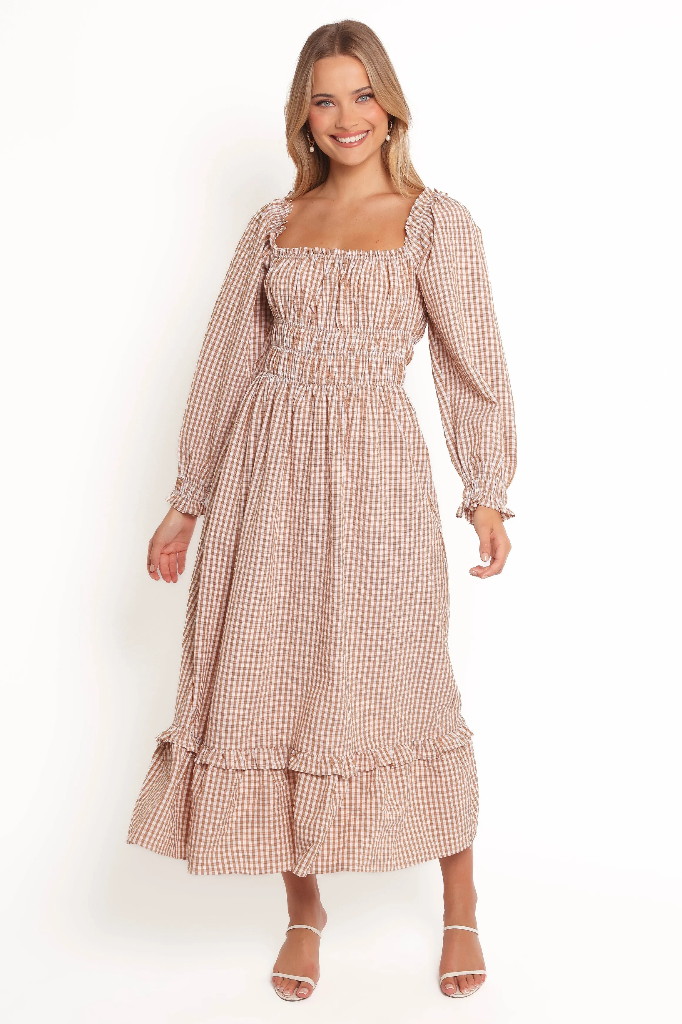 Torrie Maxi Dress - Brown Check sold by Petal & Pup product image thumbnail 3