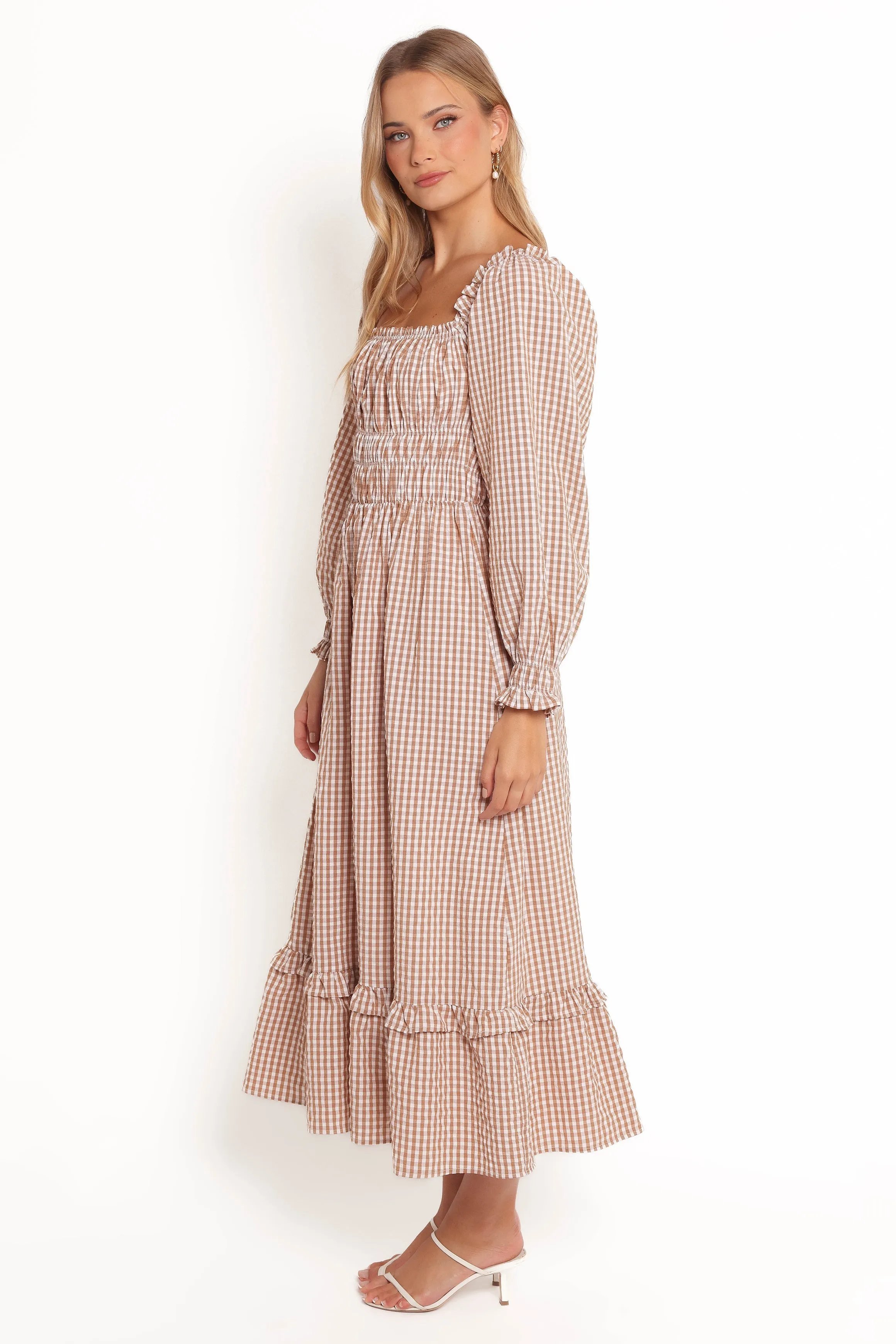 Torrie Maxi Dress - Brown Check sold by Petal & Pup product image thumbnail 5