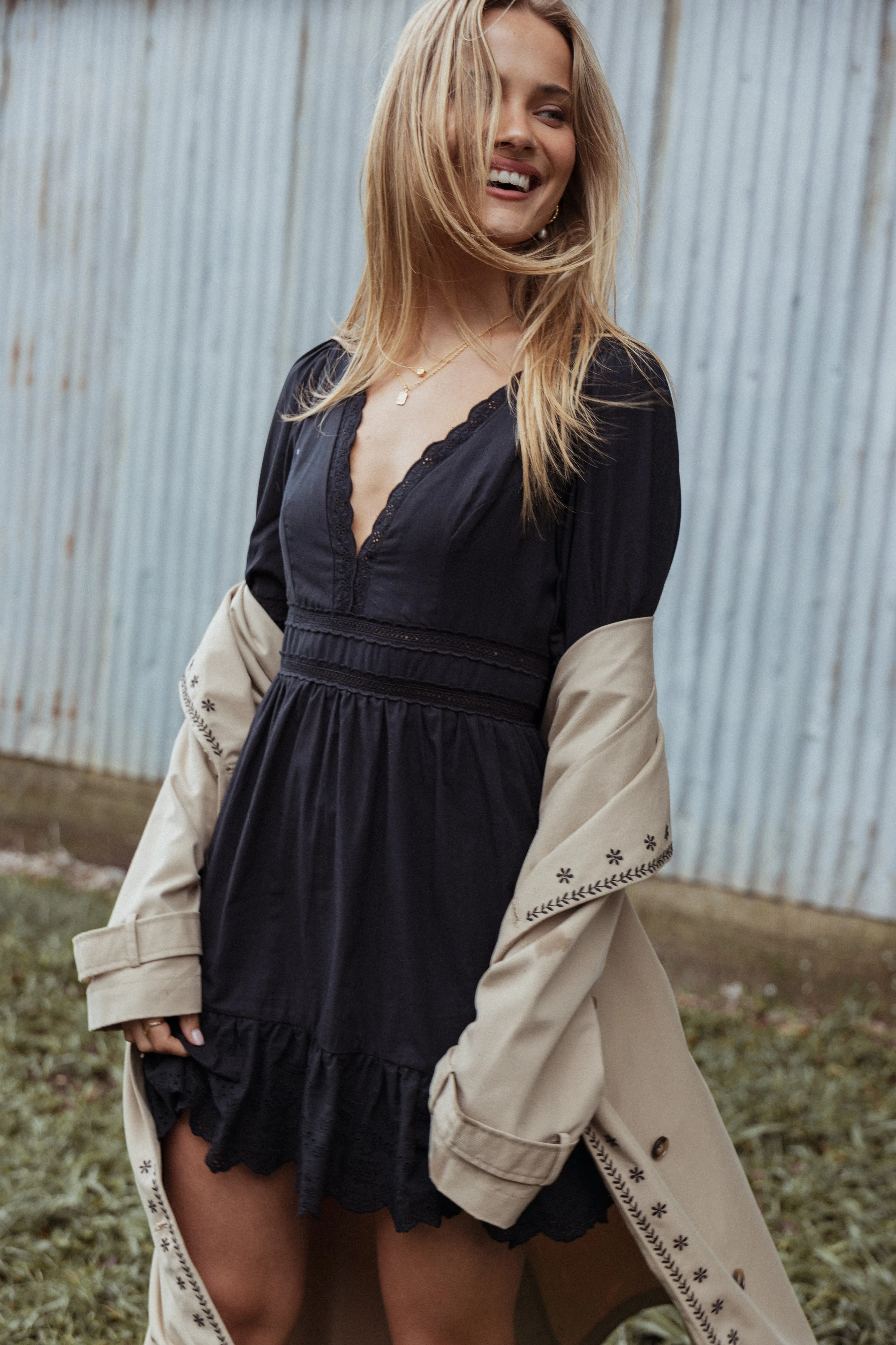 Estella Mini Dress - Black sold by Petal & Pup