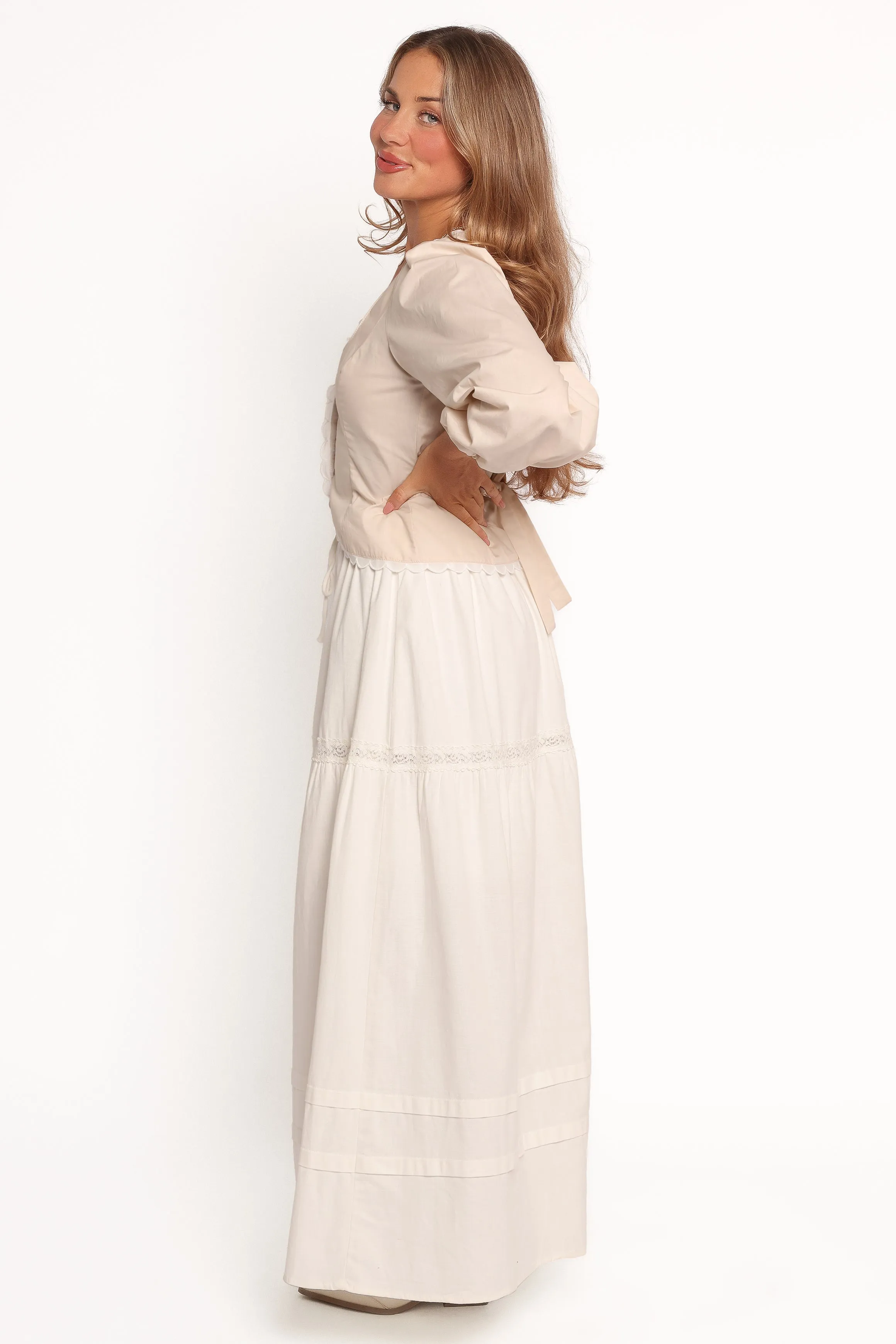 Darlia Tiered Maxi Skirt - White sold by Petal & Pup product image thumbnail 5