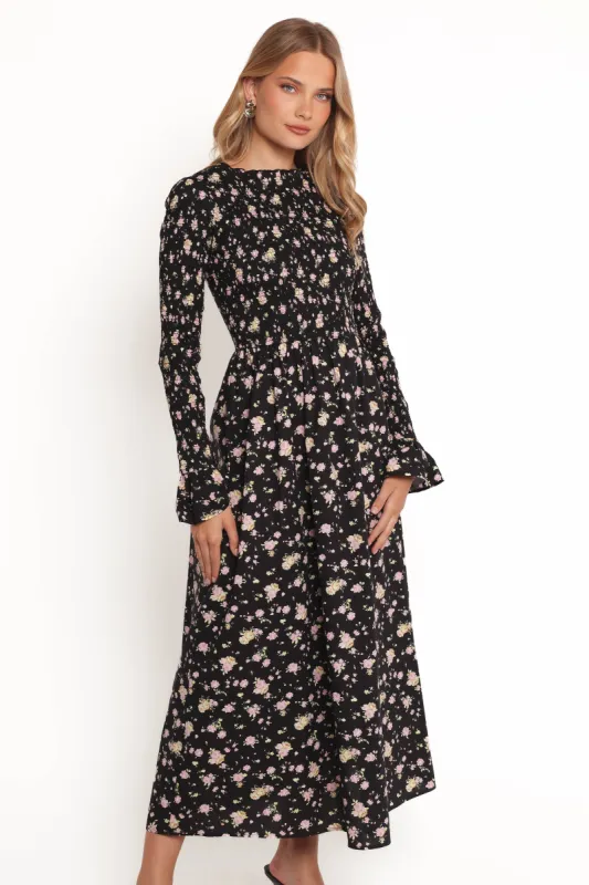 Mairead Maxi Dress - Black Floral sold by Petal & Pup