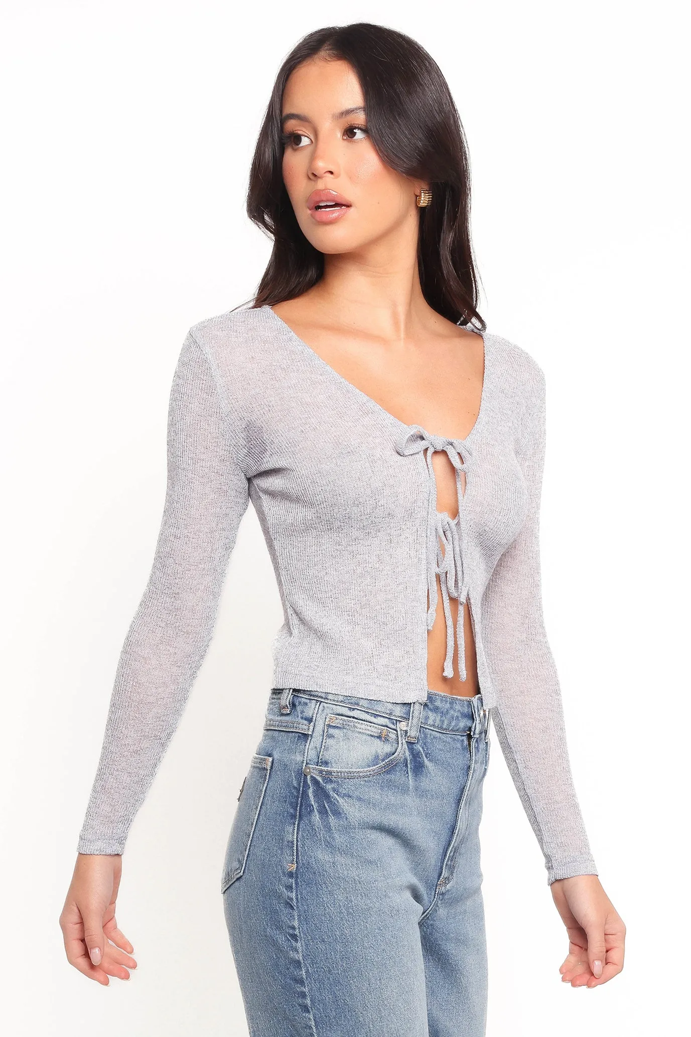 Tamsie Cardigan Top - Light Grey sold by Petal & Pup product image thumbnail 4