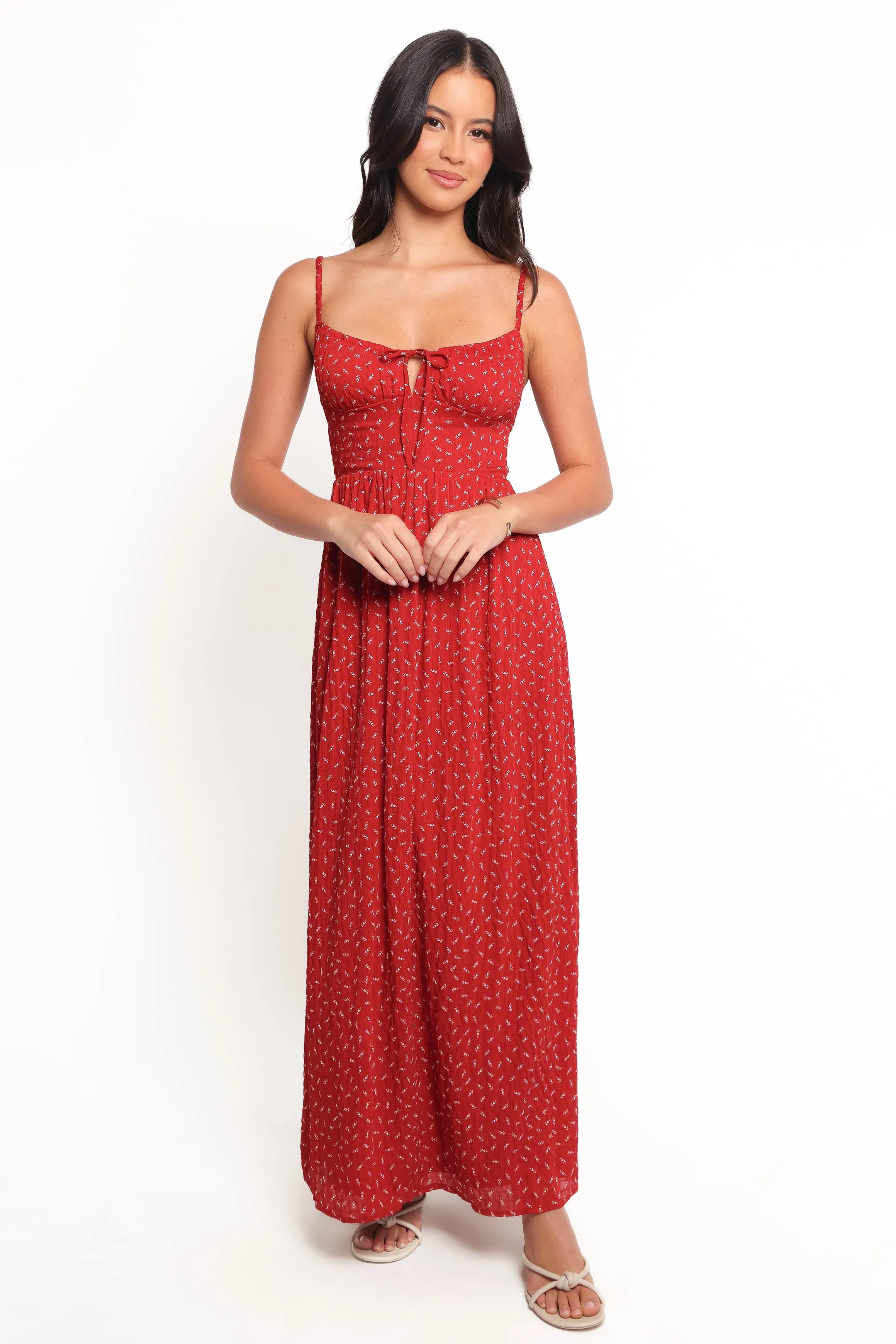 Ariadne Midi Dress - Red sold by Petal & Pup
