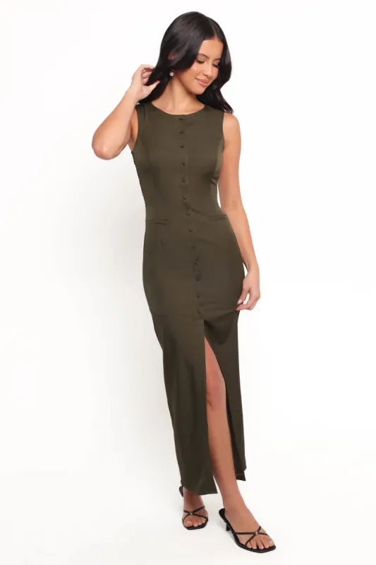 Matilde Midi Dress - Olive sold by Petal & Pup