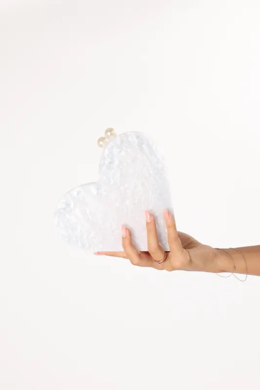 Heart Shaped Bag - White sold by Petal & Pup