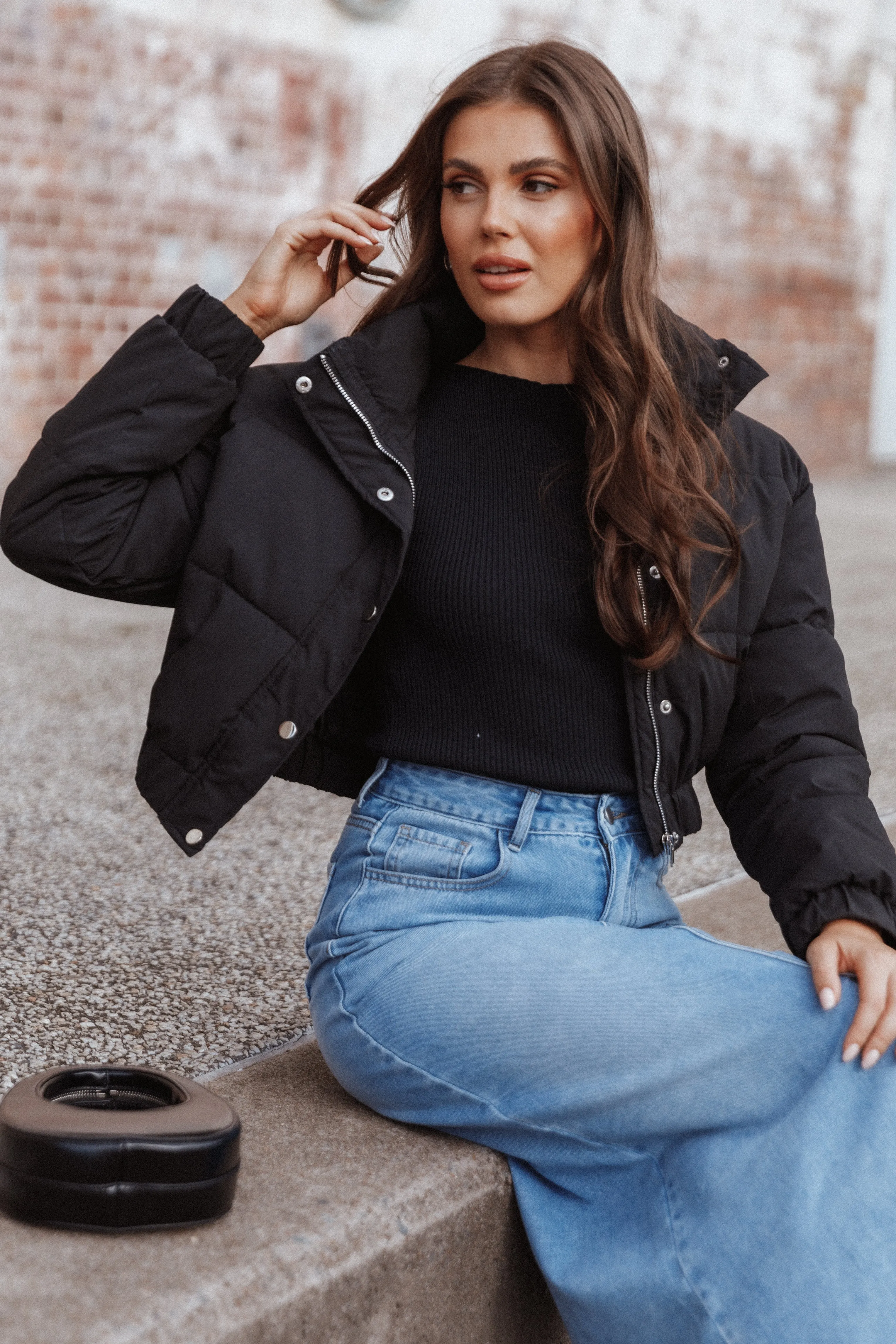 Nora Puffer Jacket - Black sold by Petal & Pup