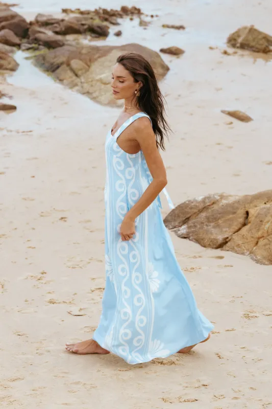 Valeria Maxi Dress - Blue sold by Petal & Pup