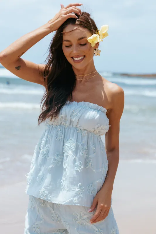 Robin Strapless Top - Pale Blue sold by Petal & Pup