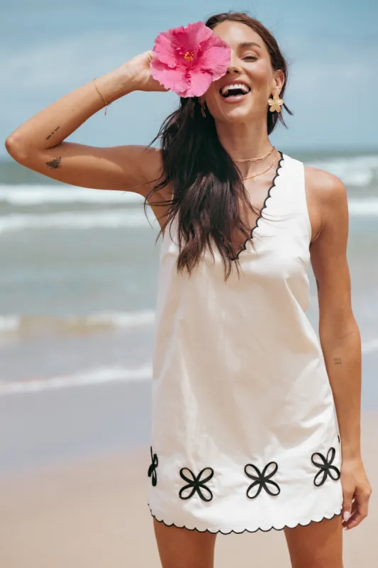 Thalia Mini Dress - Cream/Black sold by Petal & Pup