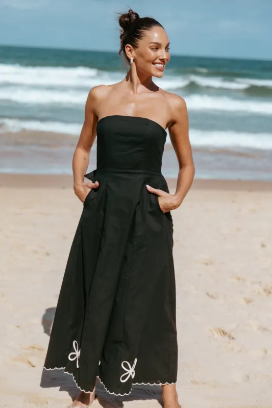 Paola Midi Dress - Black sold by Petal & Pup