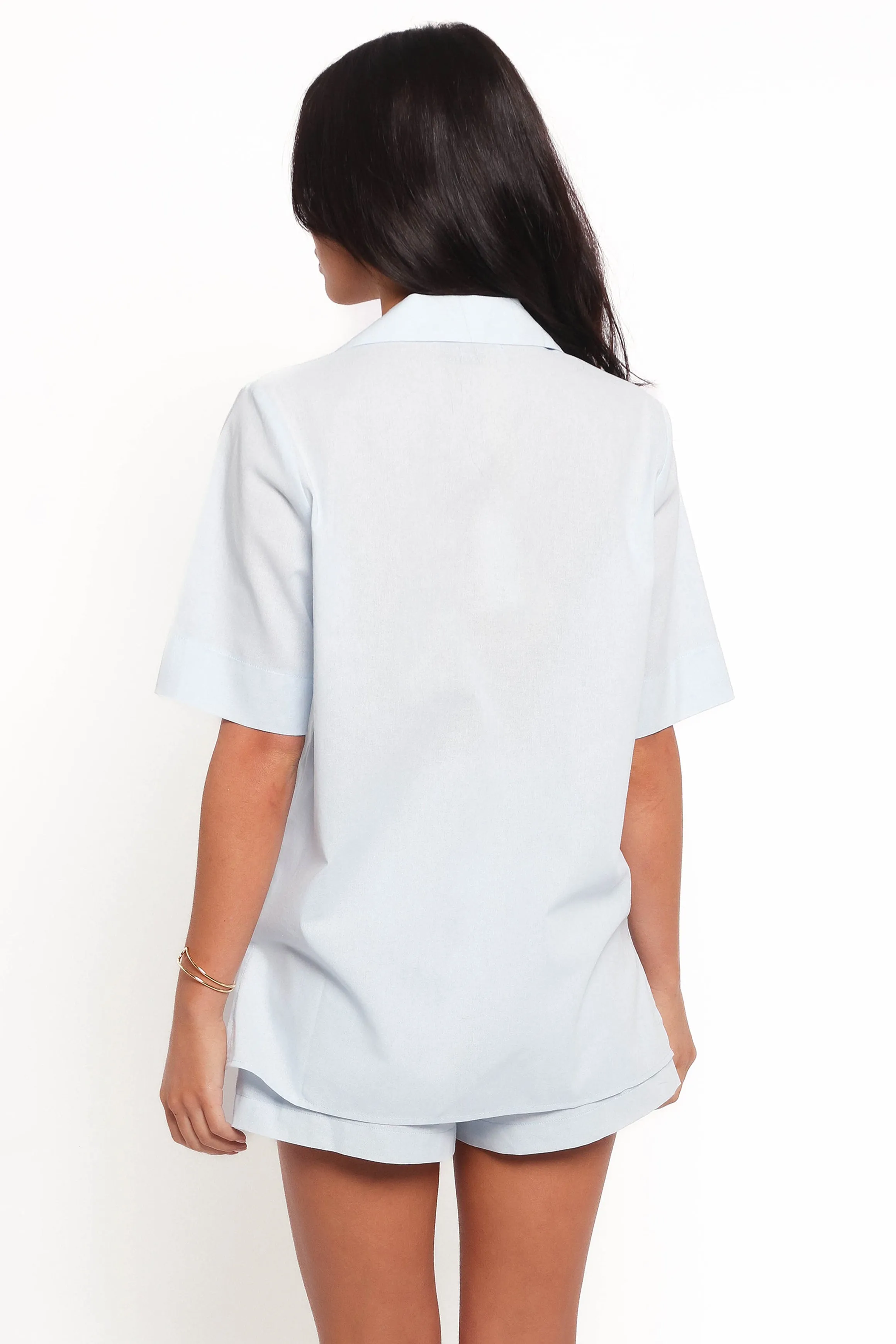 Aaliyah Cotton Tie Front Top - Pale Blue sold by Petal & Pup product image thumbnail 3