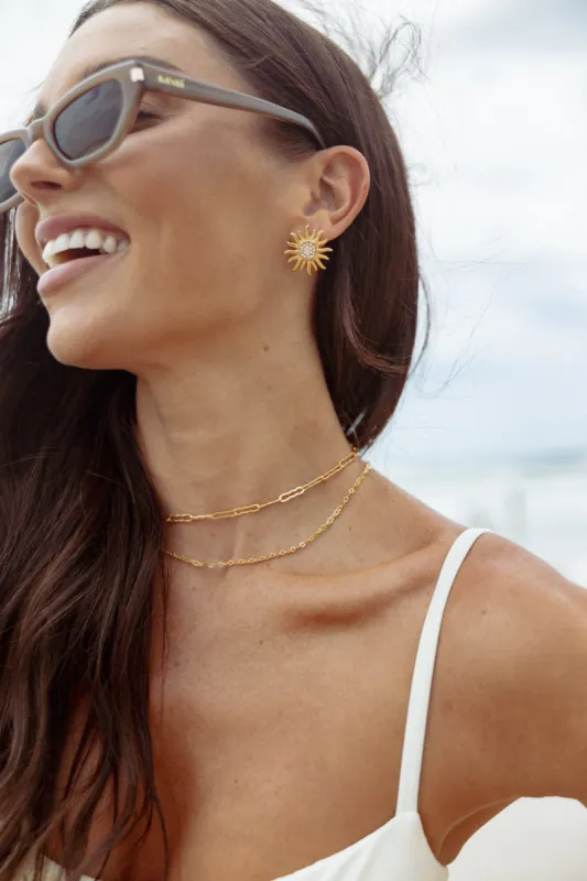 Soleil Earrings - Gold sold by Petal & Pup