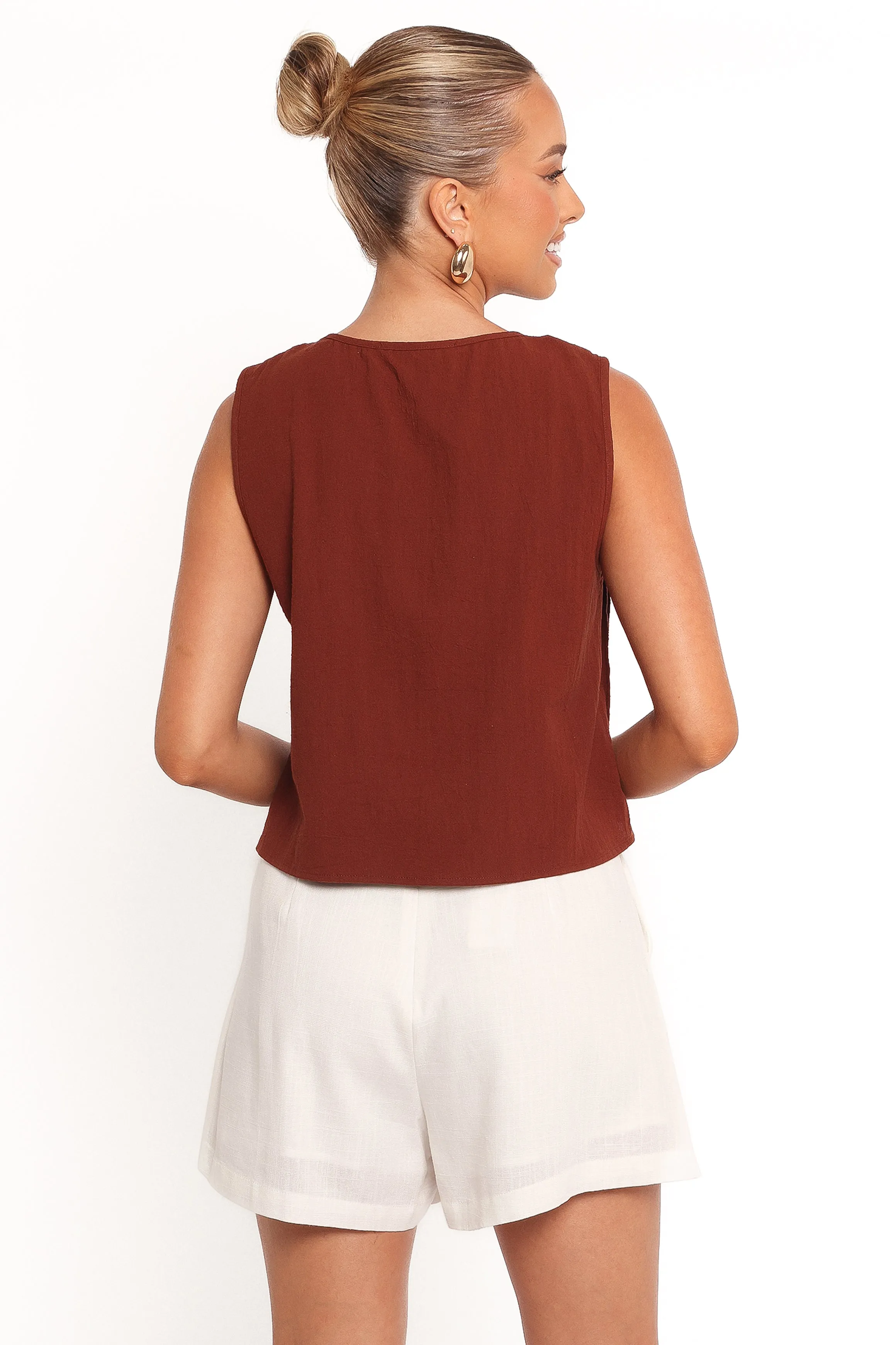 Nika Pleated Top - Chocolate Brown sold by Petal & Pup product image thumbnail 4