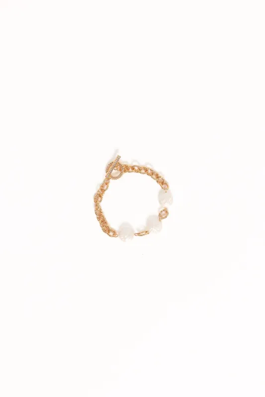 Kai Bracelet - Gold/Pearl sold by Petal & Pup