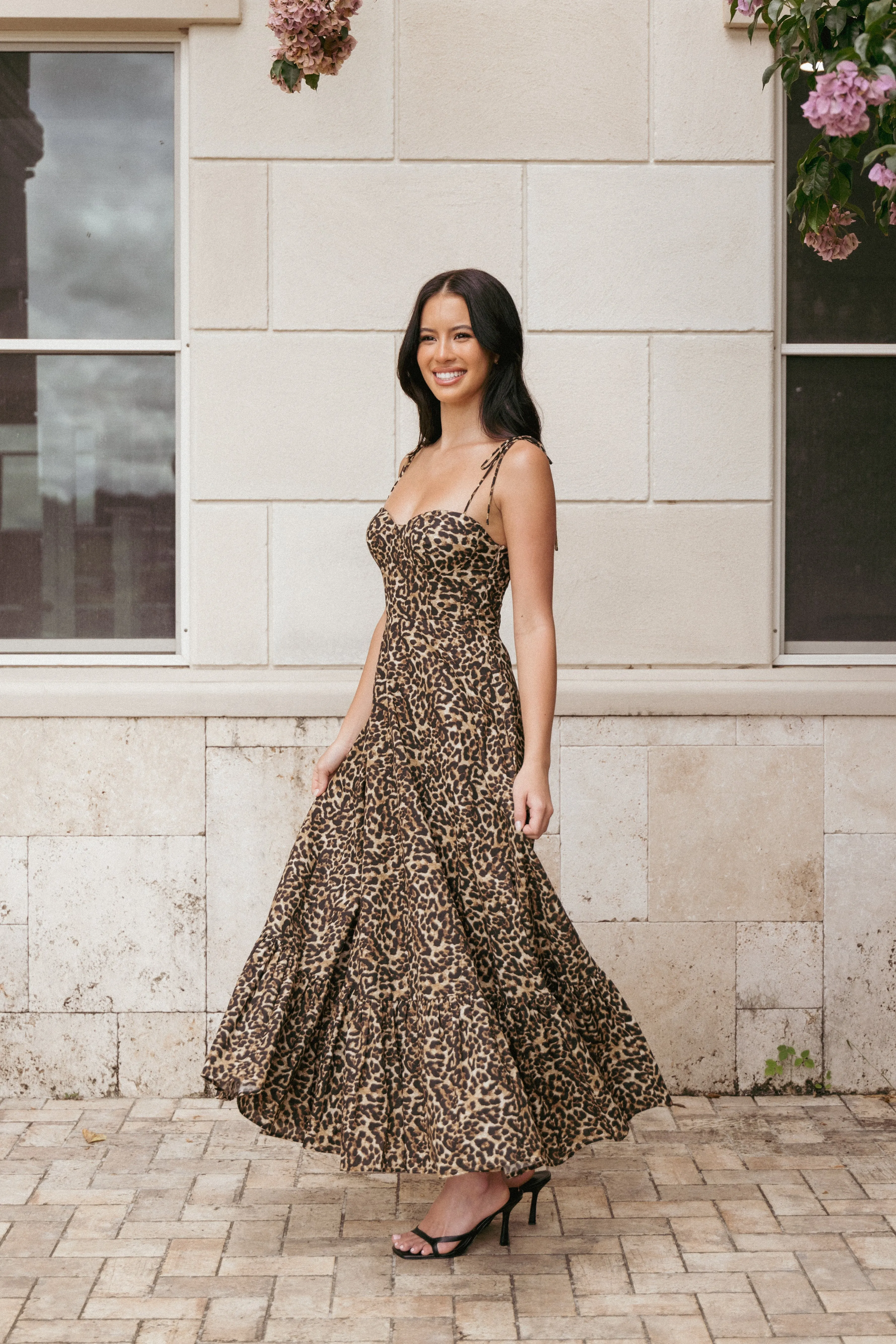 Ayana Midi Dress - Leopard sold by Petal & Pup