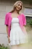 Greer Quarter Sleeve Cardigan - Hot Pink sold by Petal & Pup