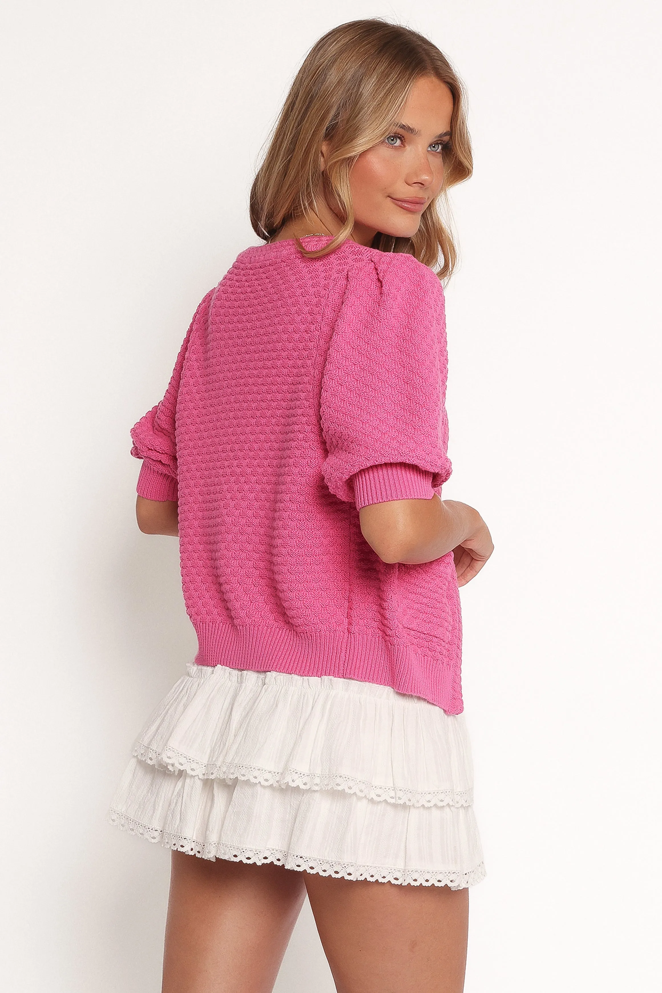 Greer Quarter Sleeve Cardigan - Hot Pink sold by Petal & Pup product image thumbnail 5