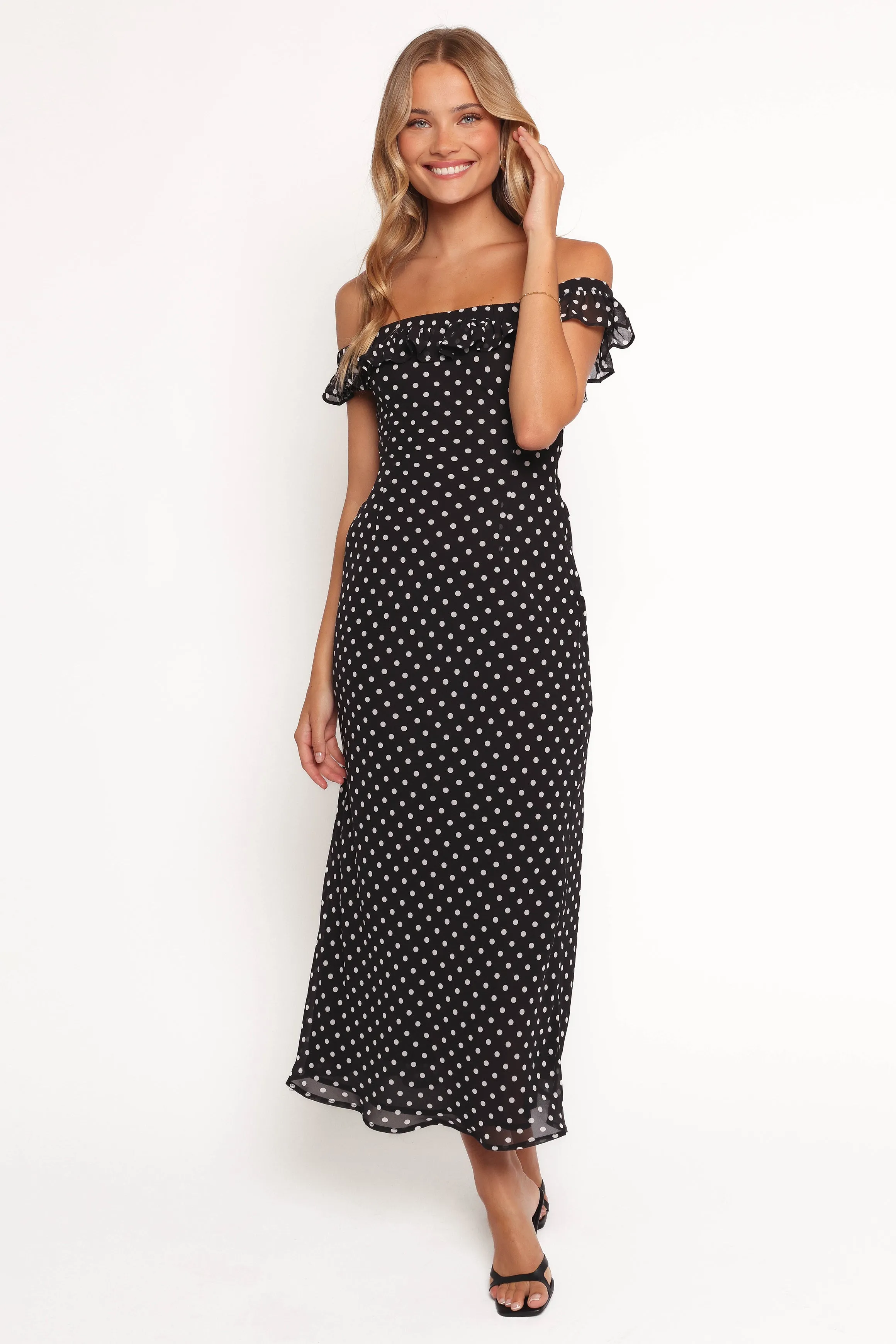 Layana Midi Dress - Black/White sold by Petal & Pup product image thumbnail 2