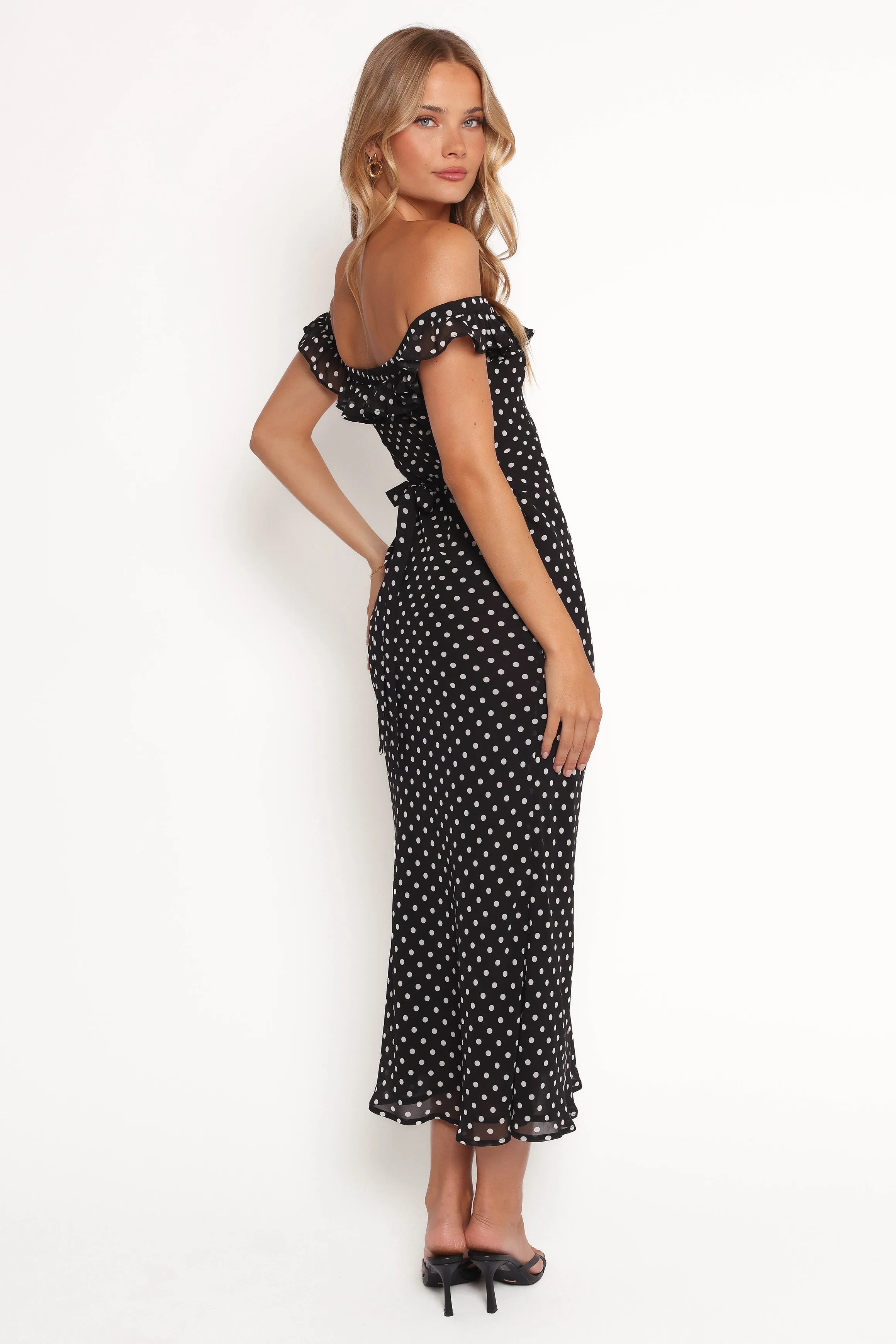Layana Midi Dress - Black/White sold by Petal & Pup product image thumbnail 5