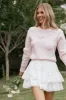 Orlenda Heart Knit Sweater - Pale Pink sold by Petal & Pup