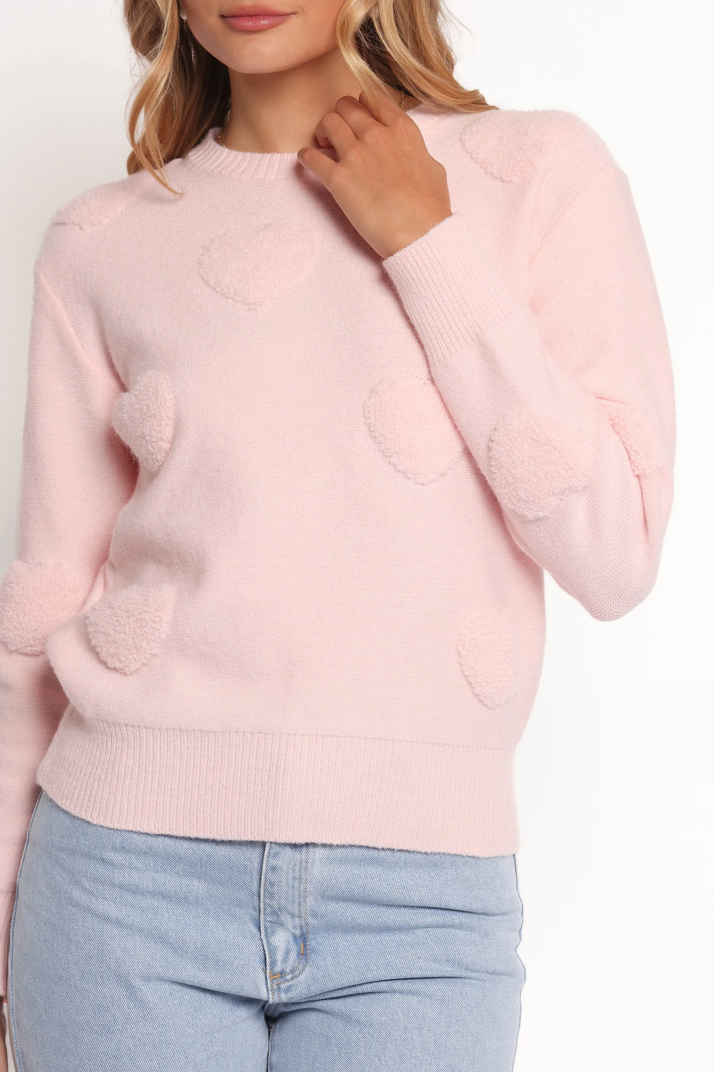 Orlenda Heart Knit Sweater - Pale Pink sold by Petal & Pup product image thumbnail 3