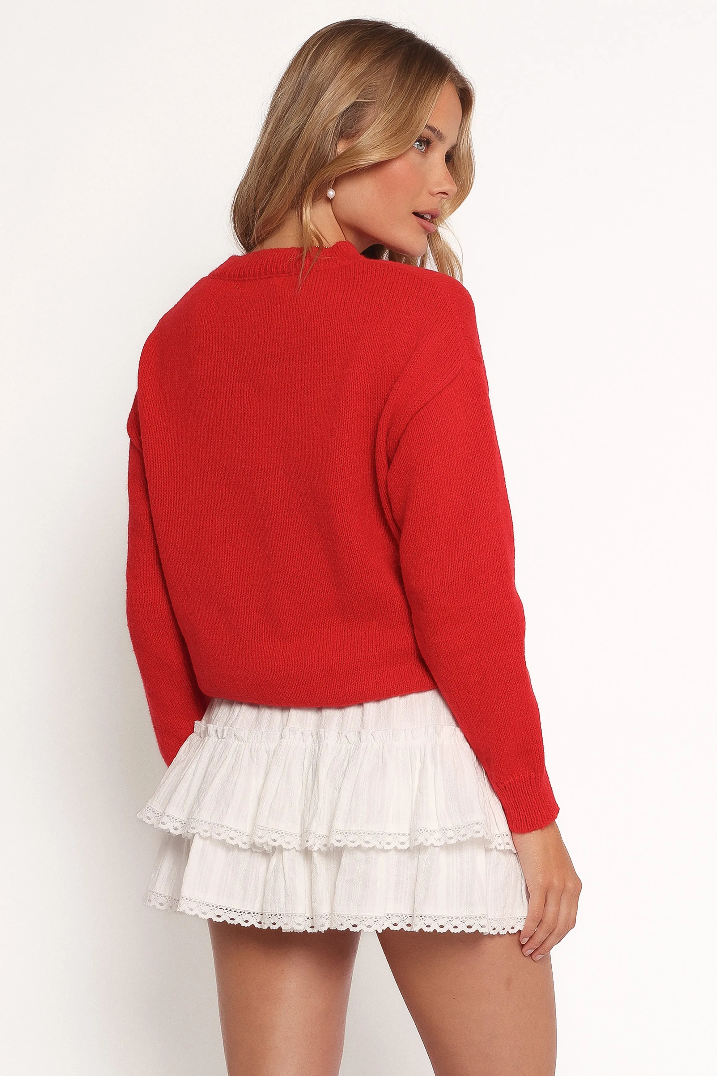 Love Embroidered Knit Sweater - Red sold by Petal & Pup product image thumbnail 5