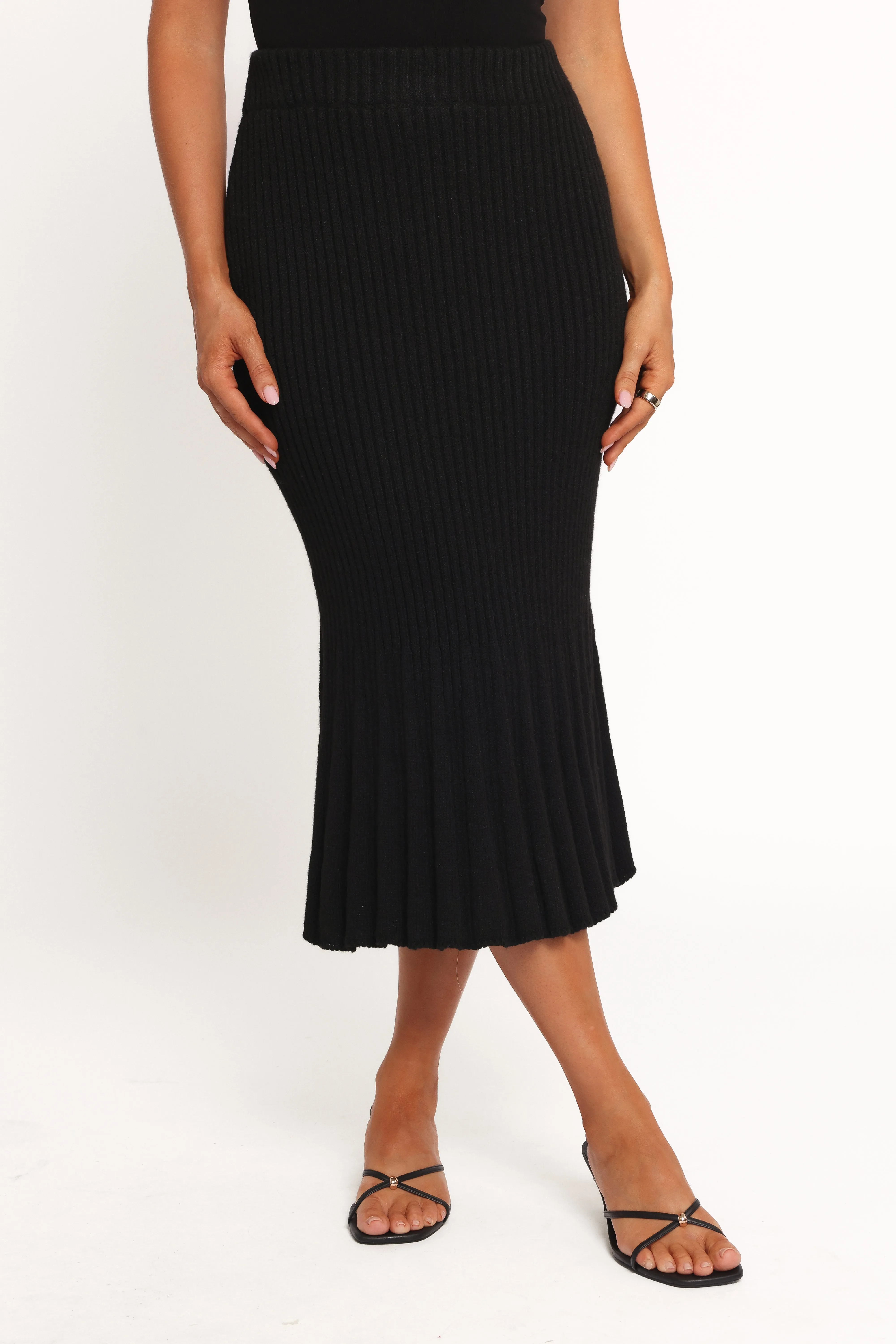Balla Rib Knit Midi Skirt - Black sold by Petal & Pup product image thumbnail 2