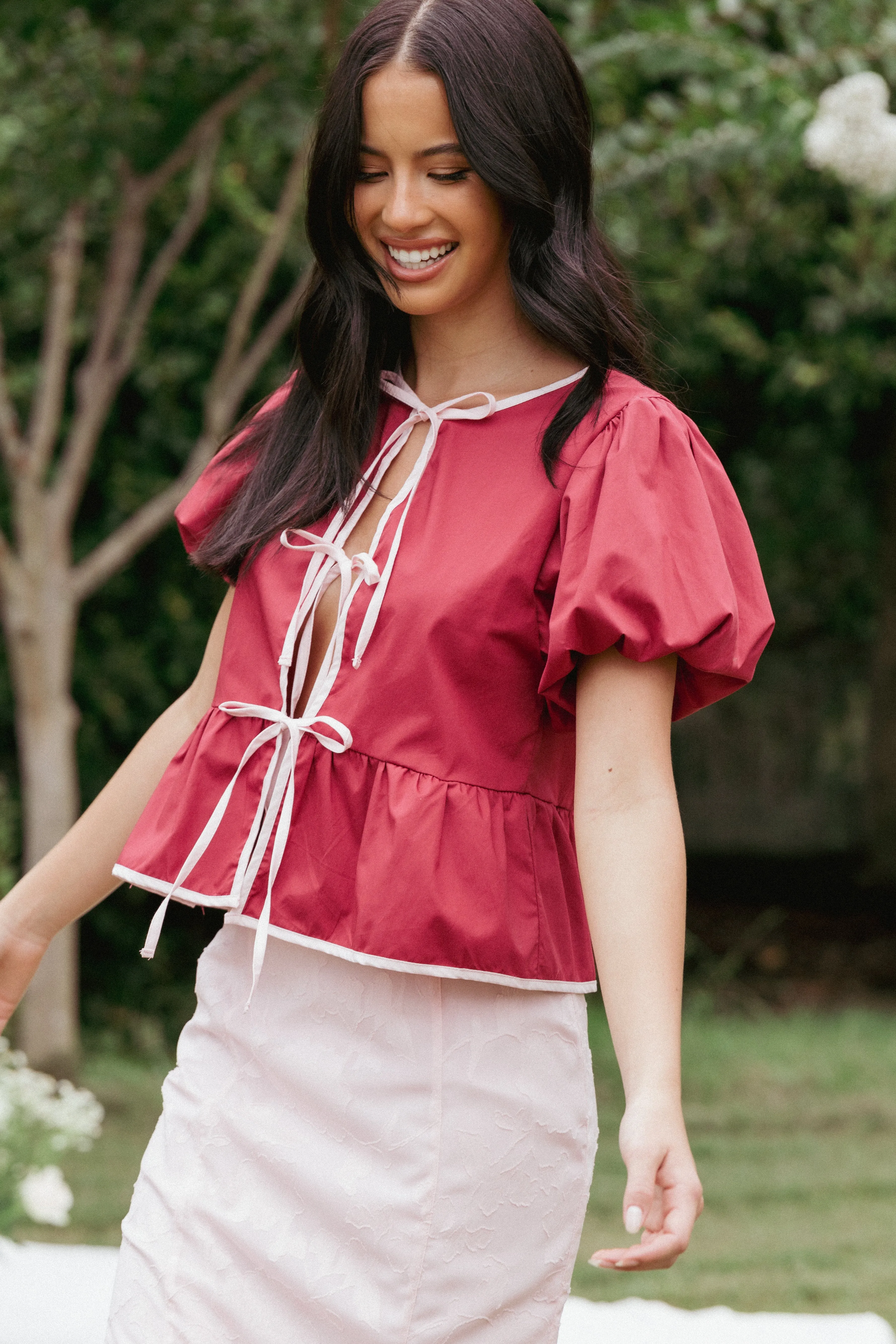 Ellien Top - Red sold by Petal & Pup