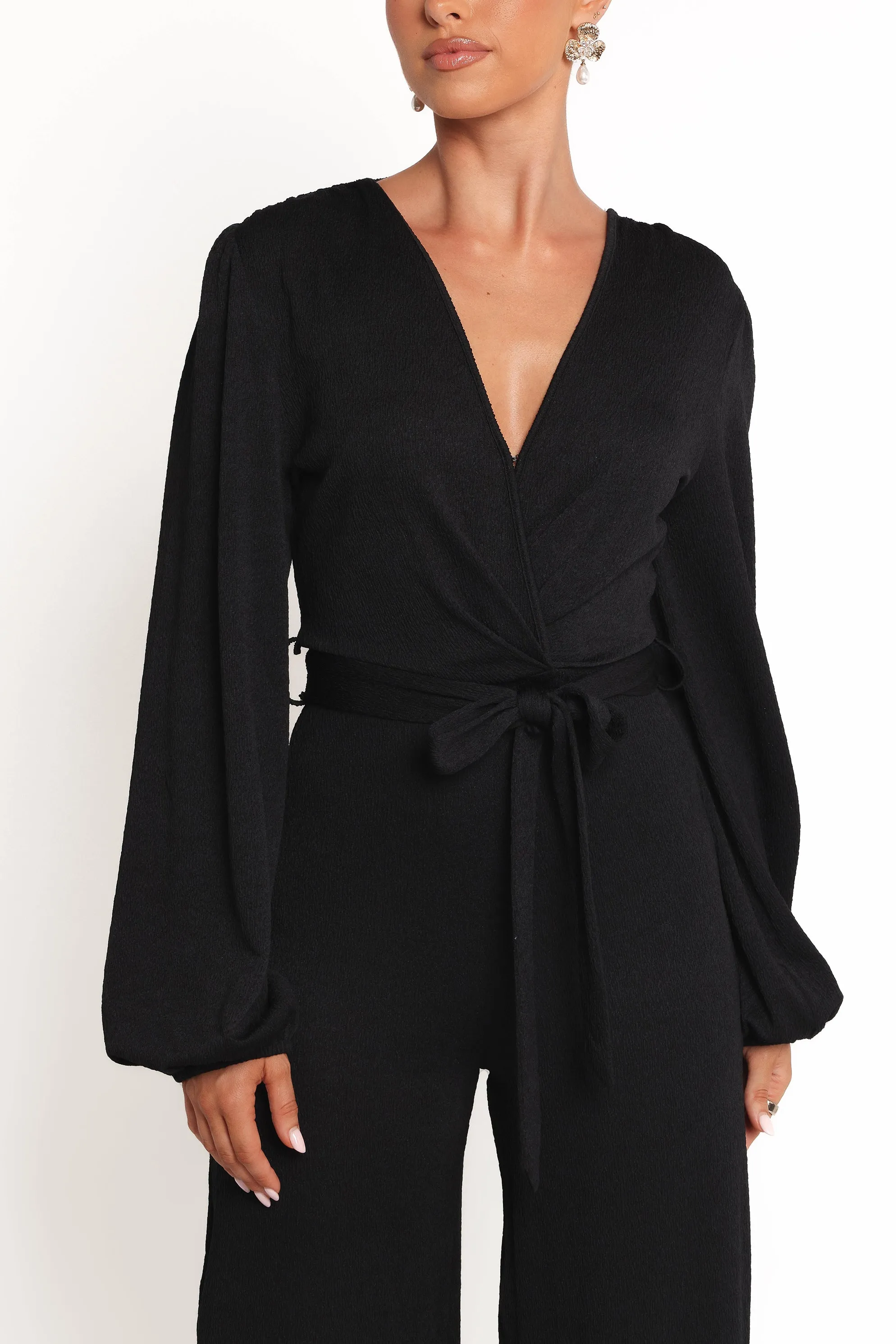 Yelena Long Sleeve Jumpsuit - Black sold by Petal & Pup product image thumbnail 5