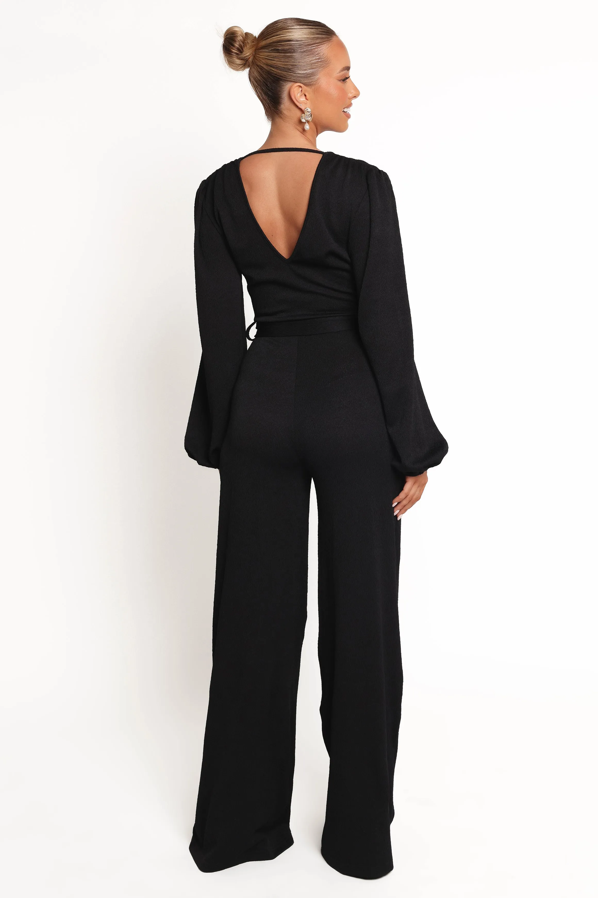 Yelena Long Sleeve Jumpsuit - Black sold by Petal & Pup product image thumbnail 3