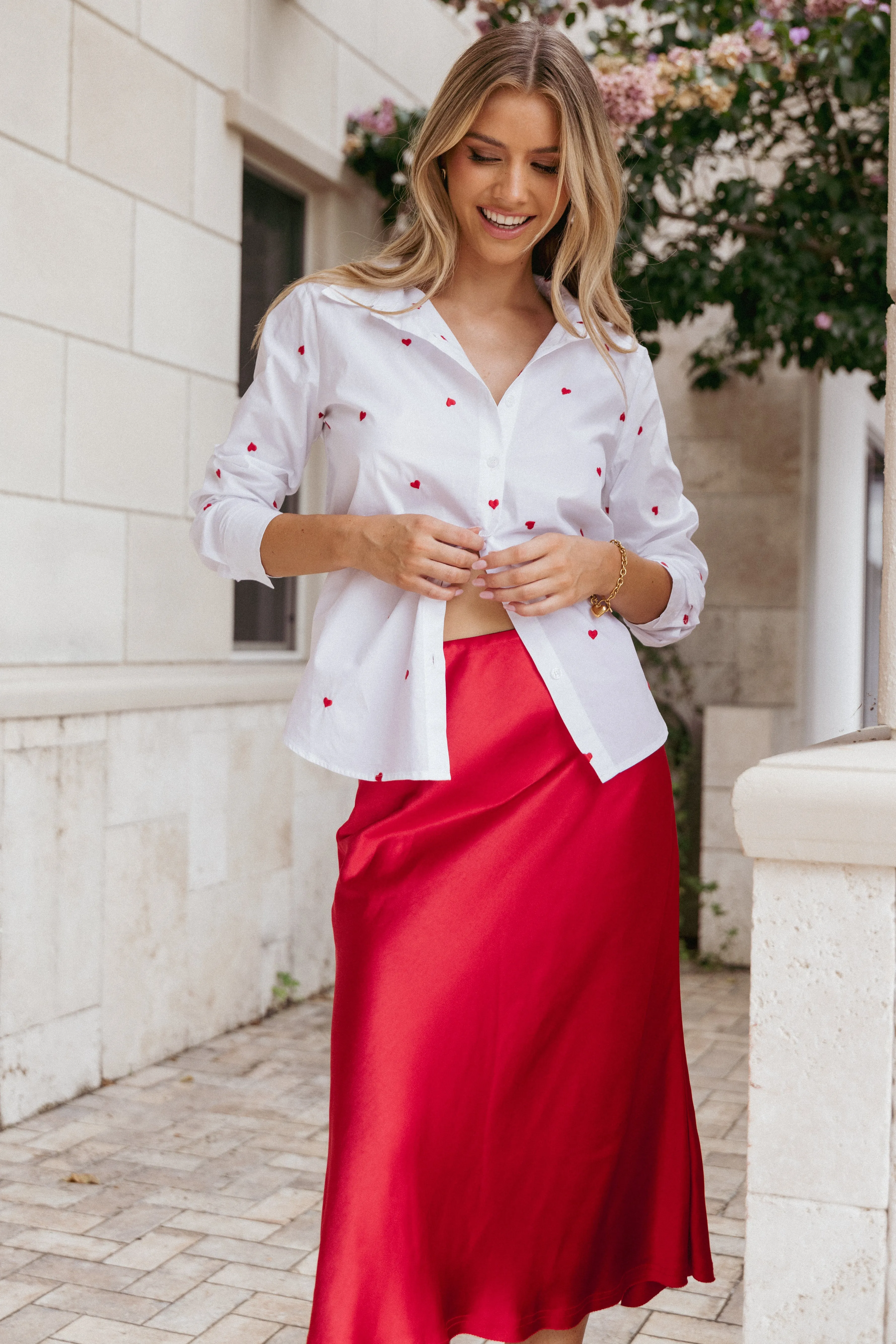 Cyra Heart Top - White Red sold by Petal & Pup