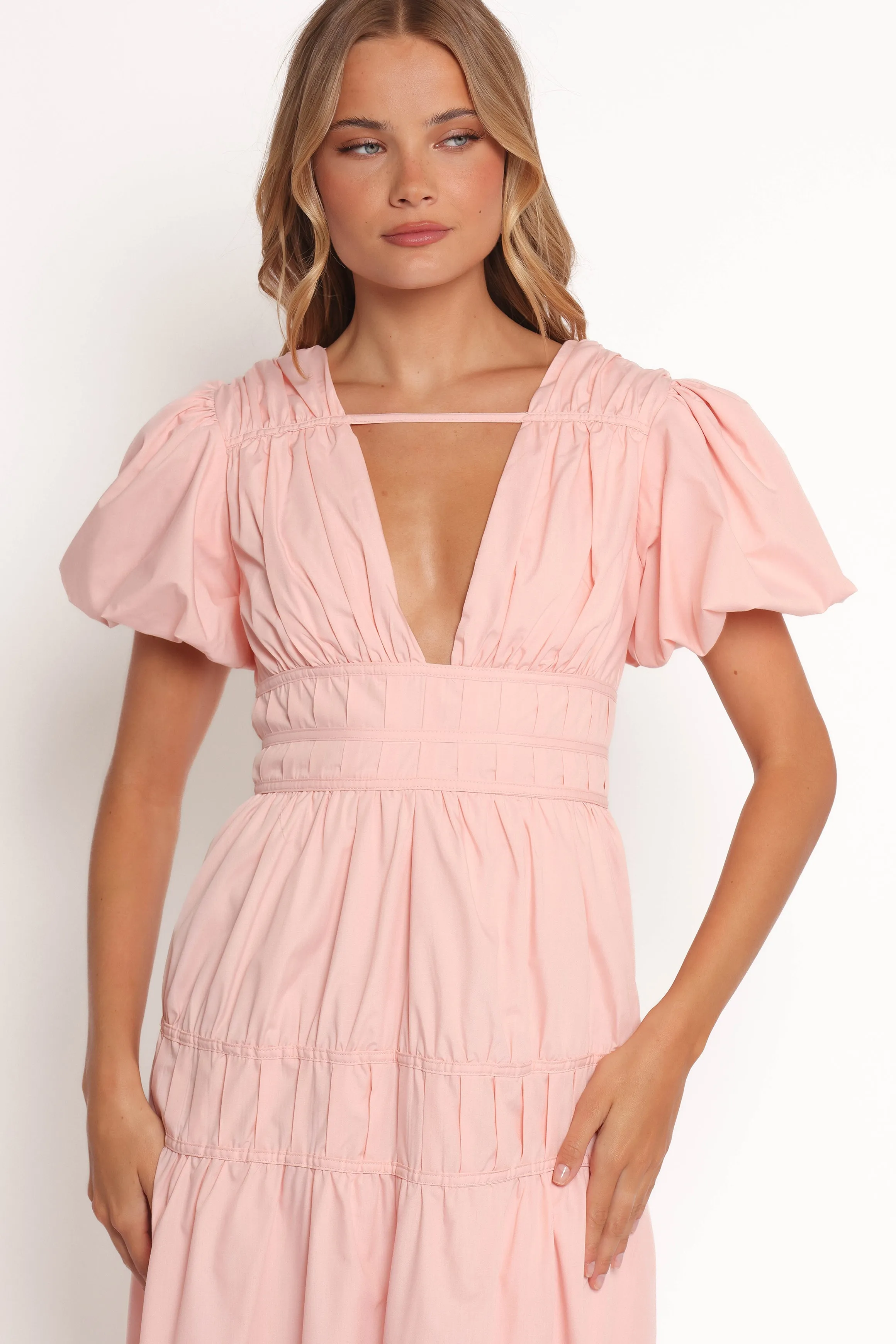 Joedy Puff Sleeve Midi Dress - Pale Pink sold by Petal & Pup product image thumbnail 3