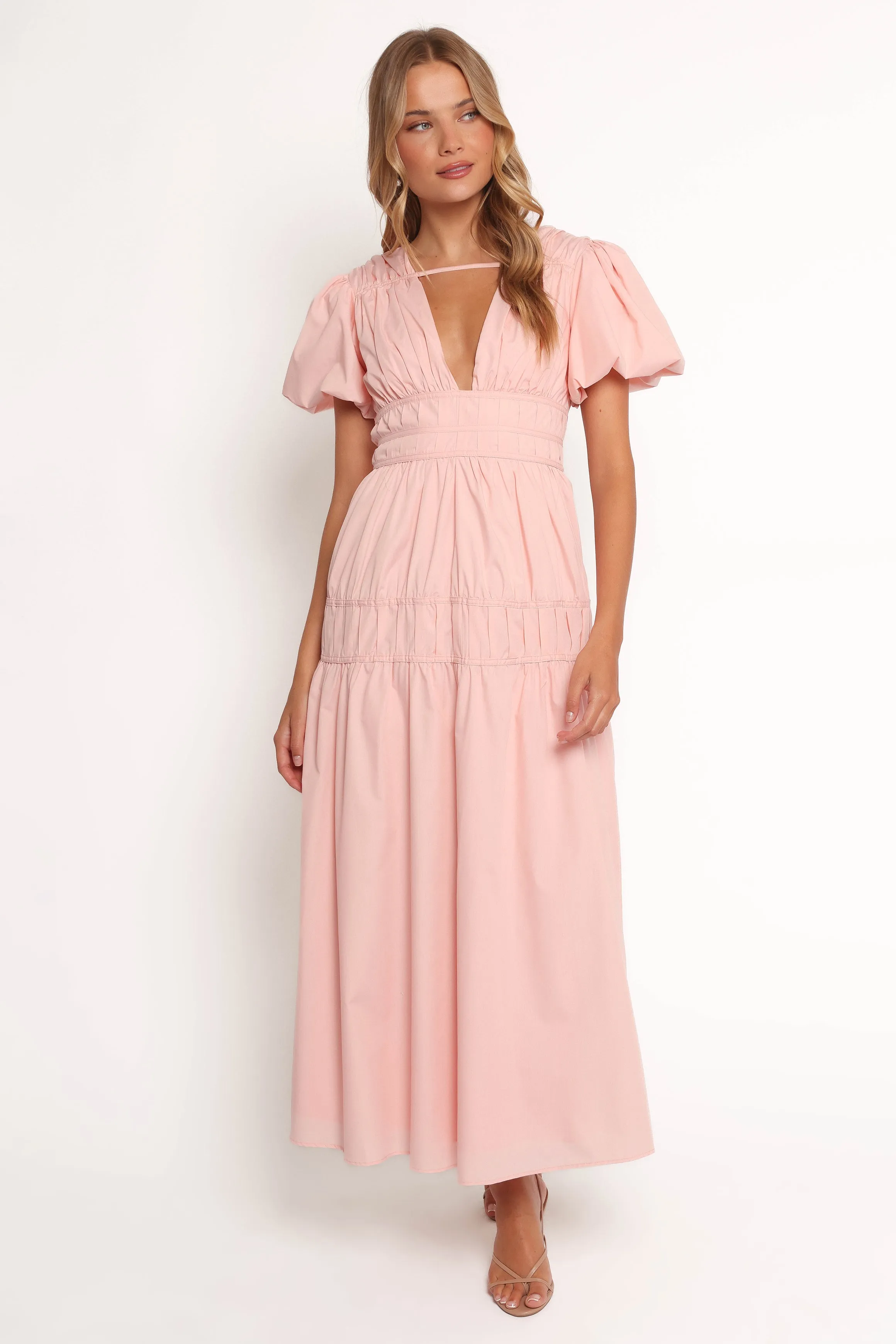 Joedy Puff Sleeve Midi Dress - Pale Pink sold by Petal & Pup product image thumbnail 2
