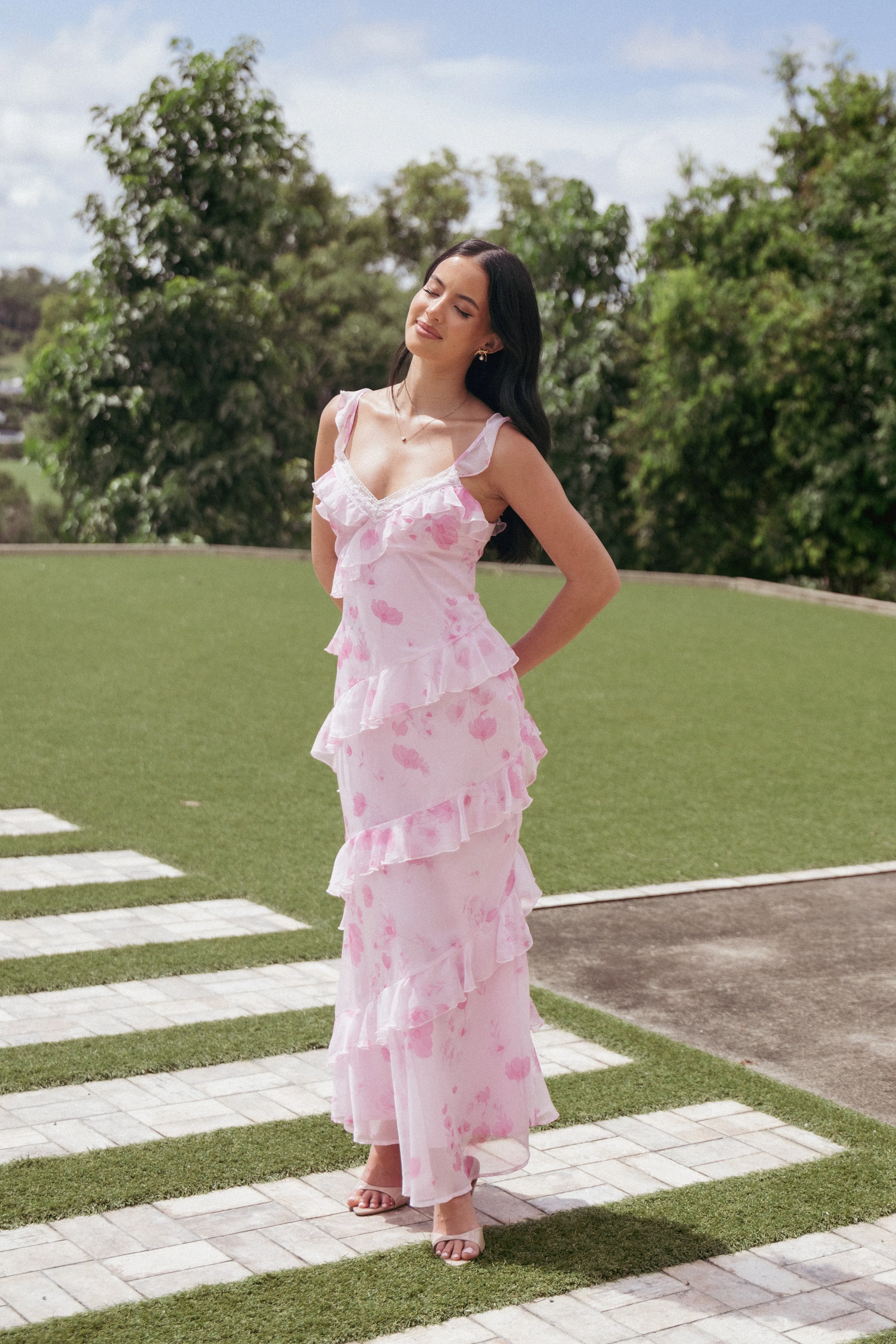 Virginia Maxi Dress - Lilac Floral sold by Petal & Pup