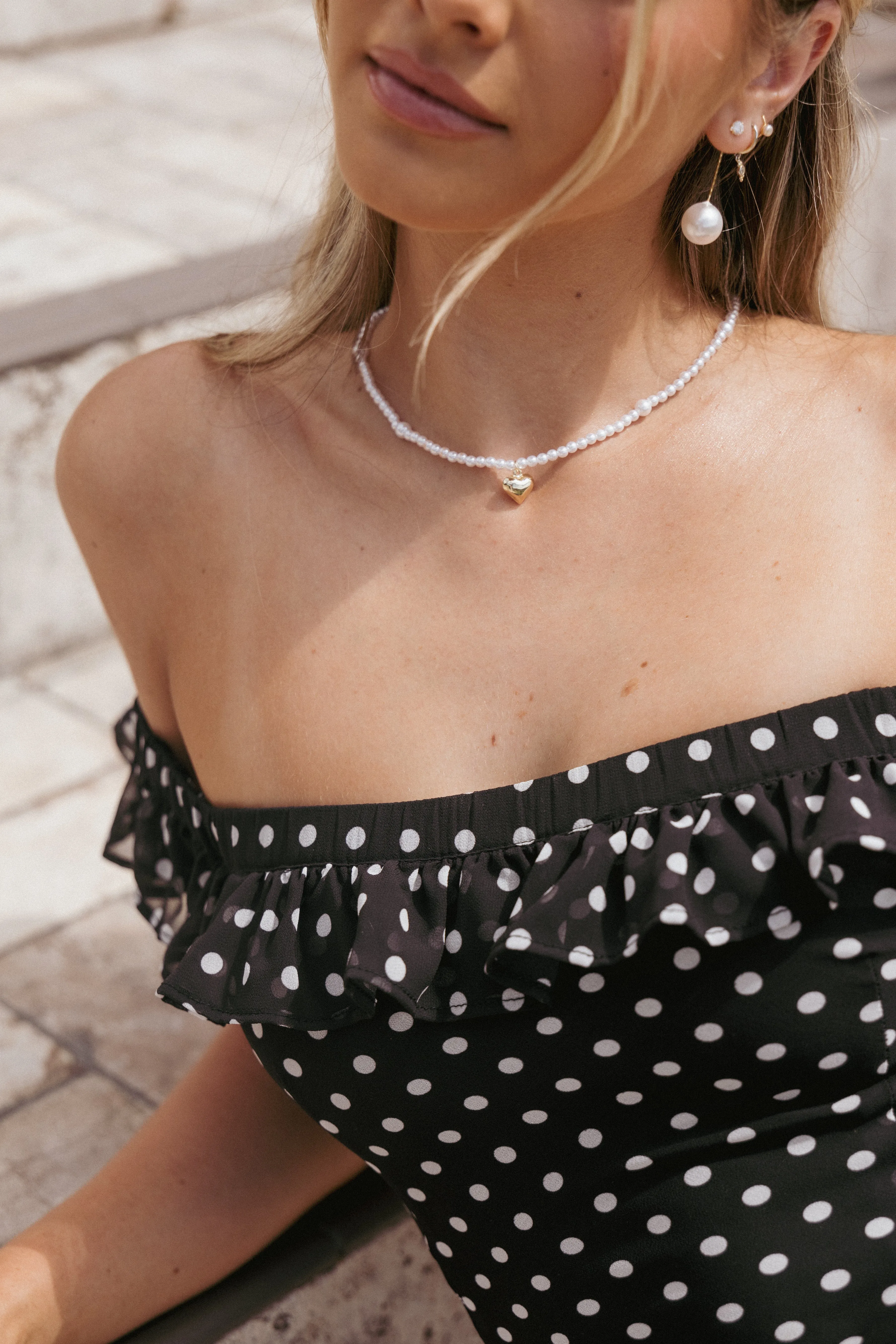 Dahlia Necklace - Pearl sold by Petal & Pup