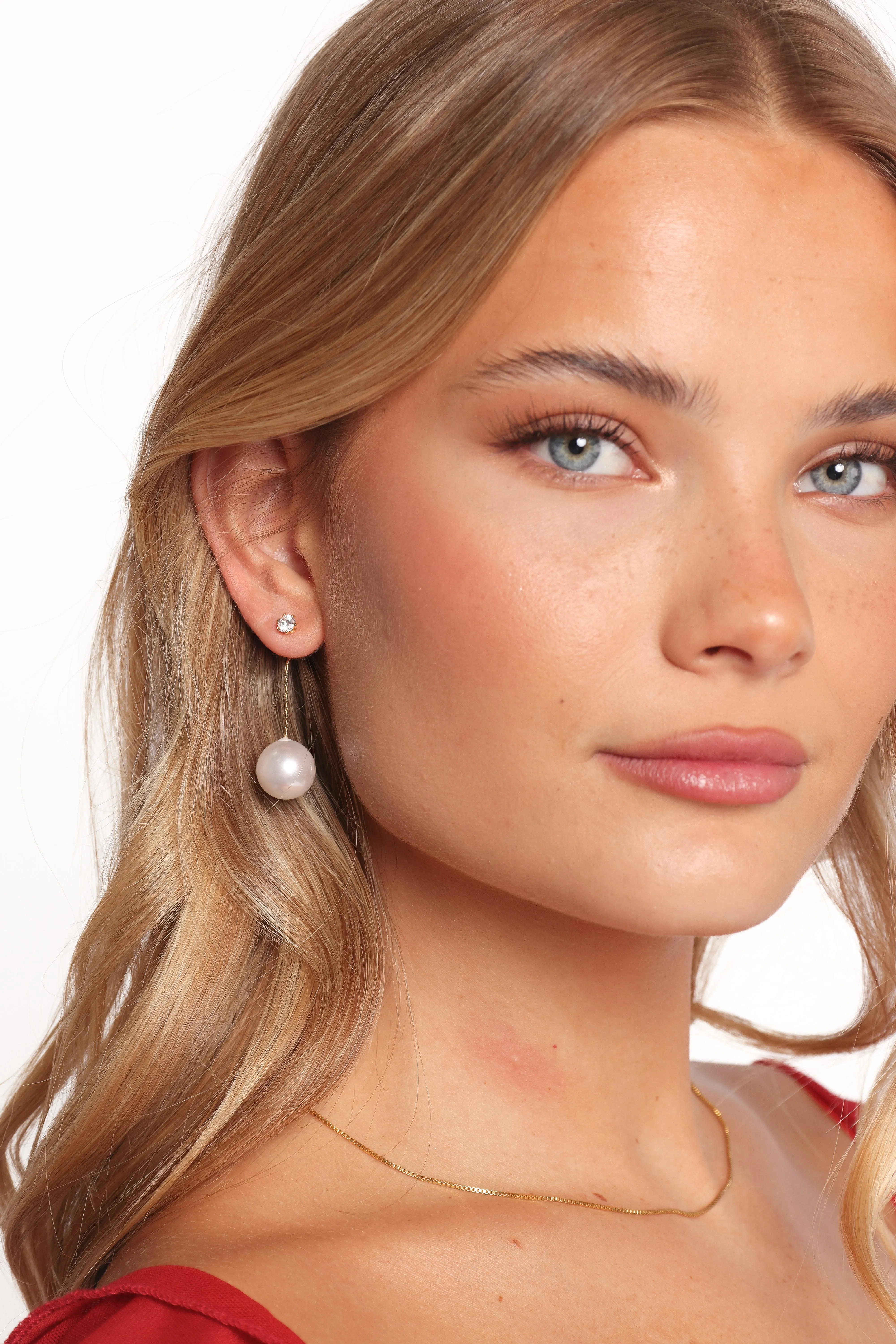 Vivienne Earrings - Gold/Pearl sold by Petal & Pup product image thumbnail 2