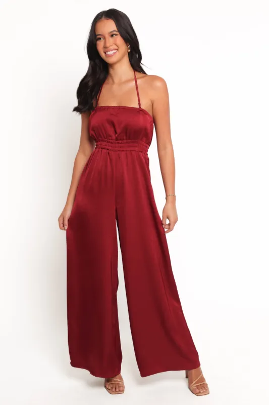 Melanii Jumpsuit - Deep Red sold by Petal & Pup