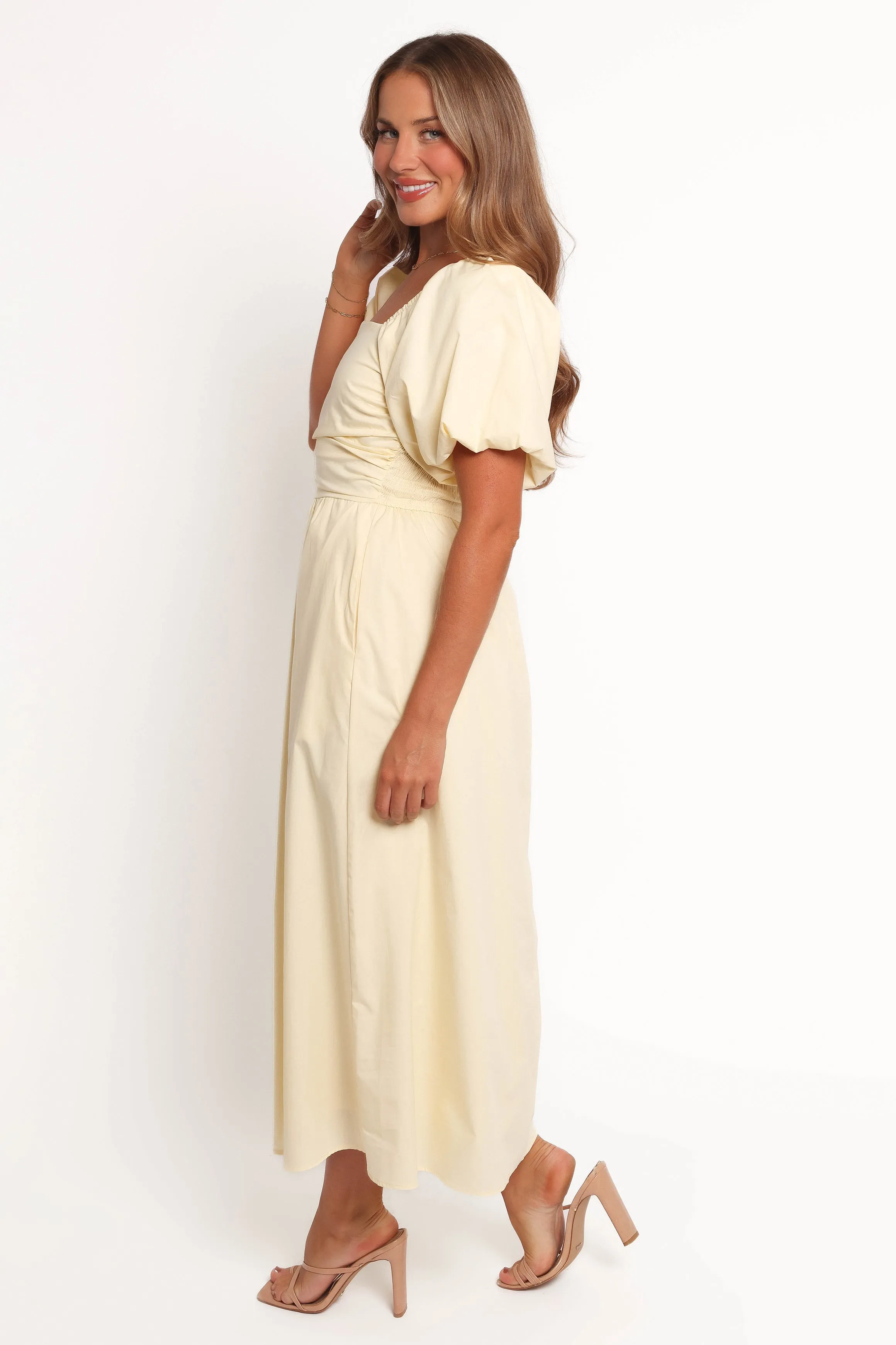 Clo Puff Sleeve Dress - Yellow sold by Petal & Pup product image thumbnail 3