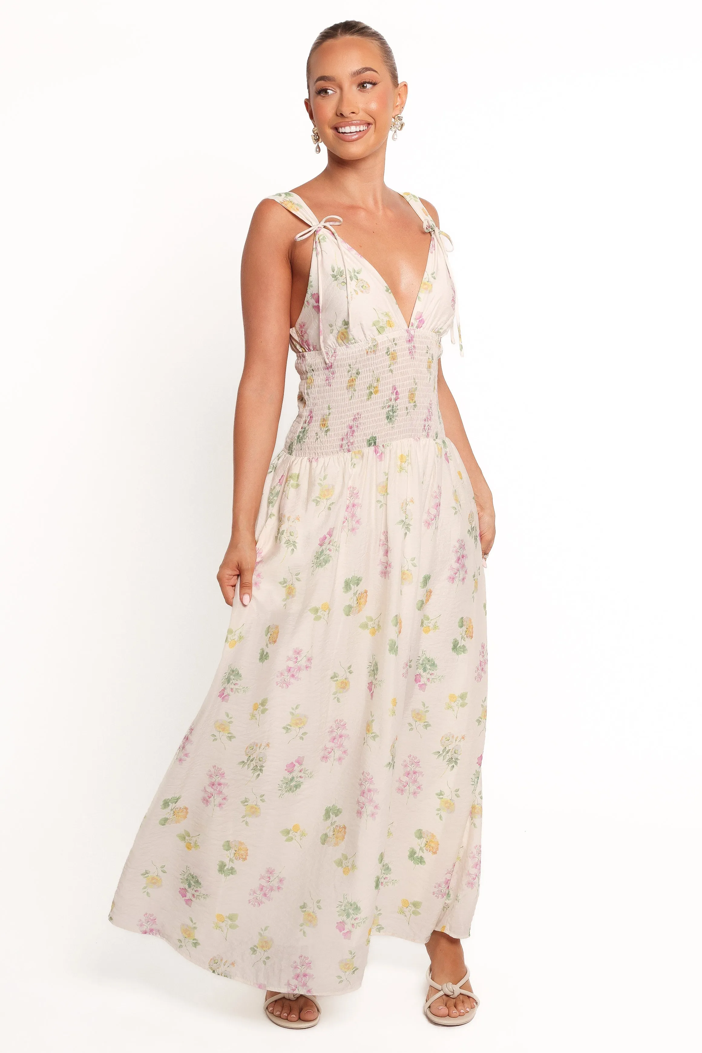 Reverie Maxi Dress - Purple Ditsy Floral sold by Petal & Pup