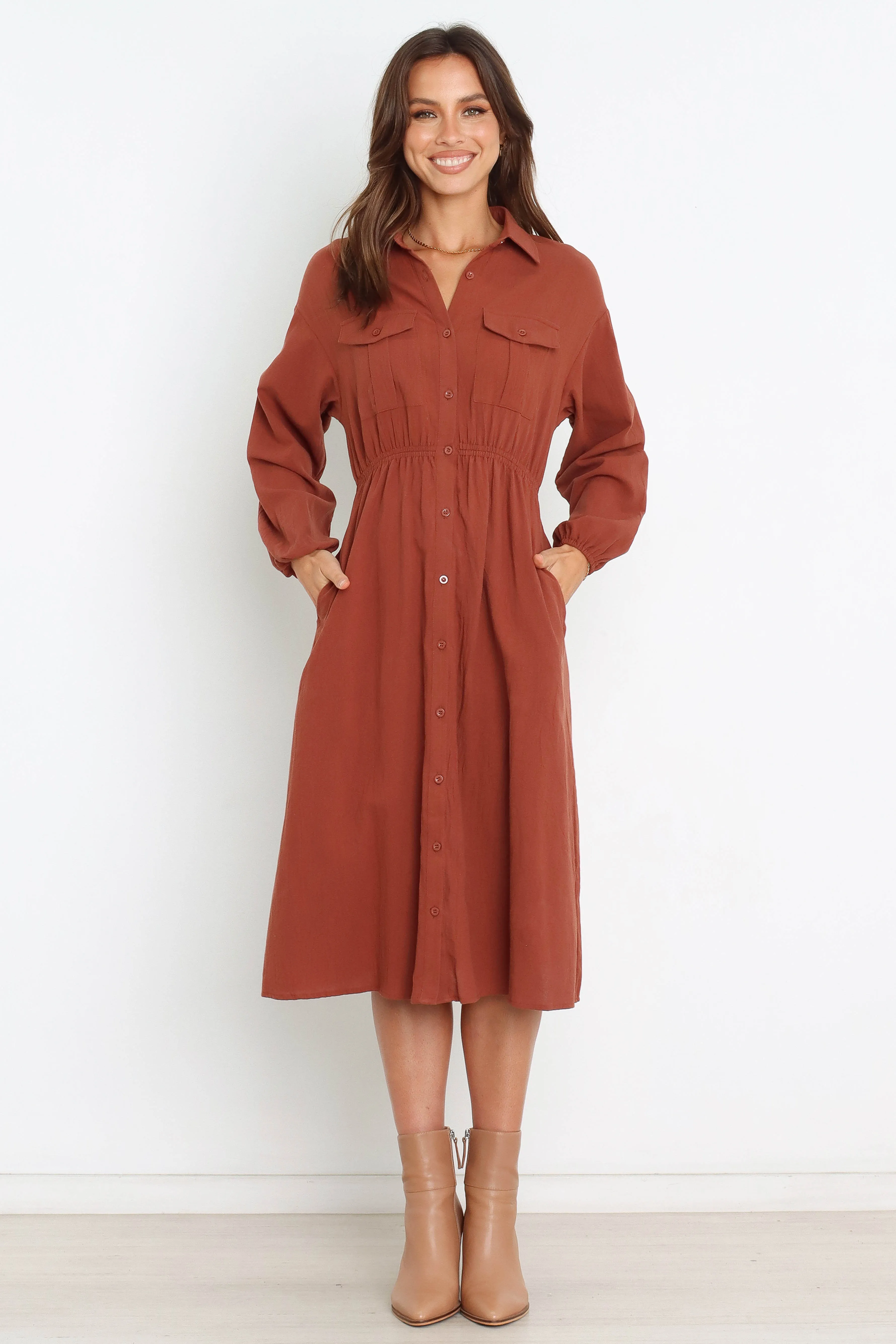 Jenly Dress - Brown sold by Petal & Pup