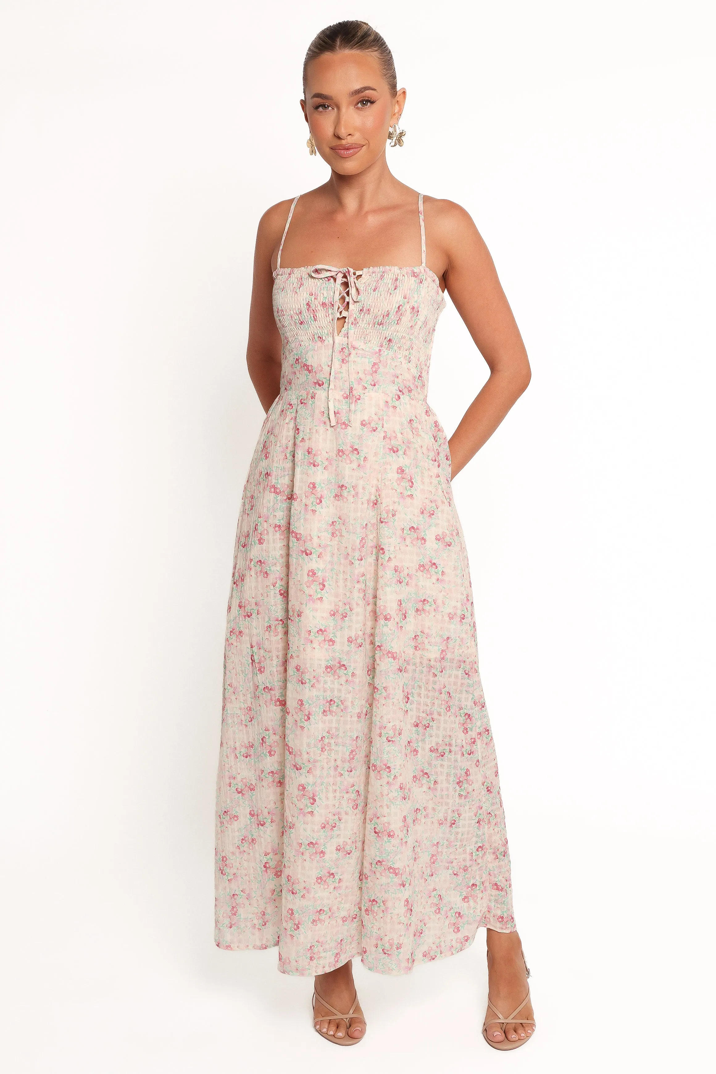 Vespera Maxi Dress - Pink Ditsy sold by Petal & Pup