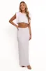 Kya Ribbed Knit Maxi Skirt - White sold by Petal & Pup